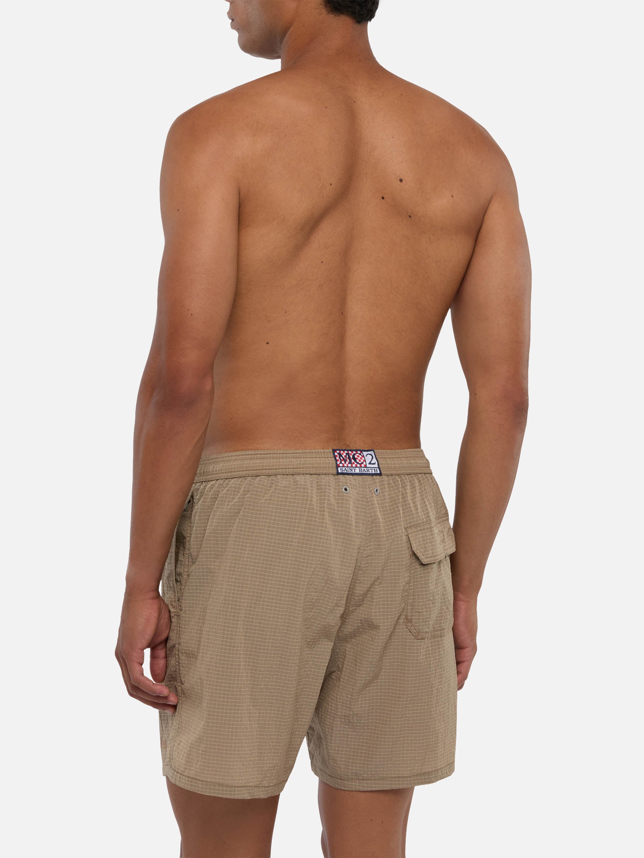 mc2-saint-barth-katch-costume-mare-uomo-lunghezza-media-ripstop-marrone-beige image 5