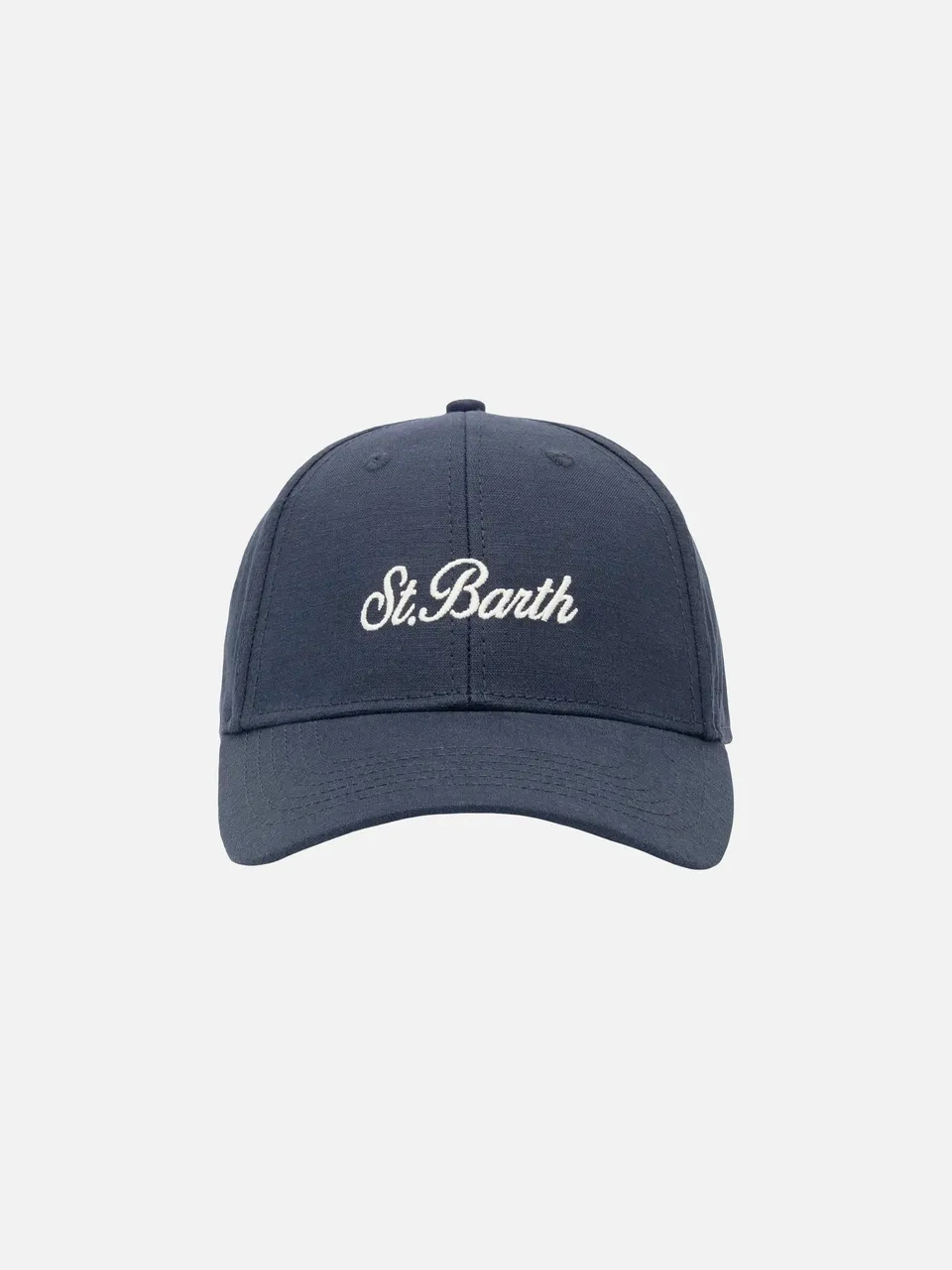 mc2-saint-barth-cappellino-baseball-in-lino-blu-vintage-con-visiera image 1