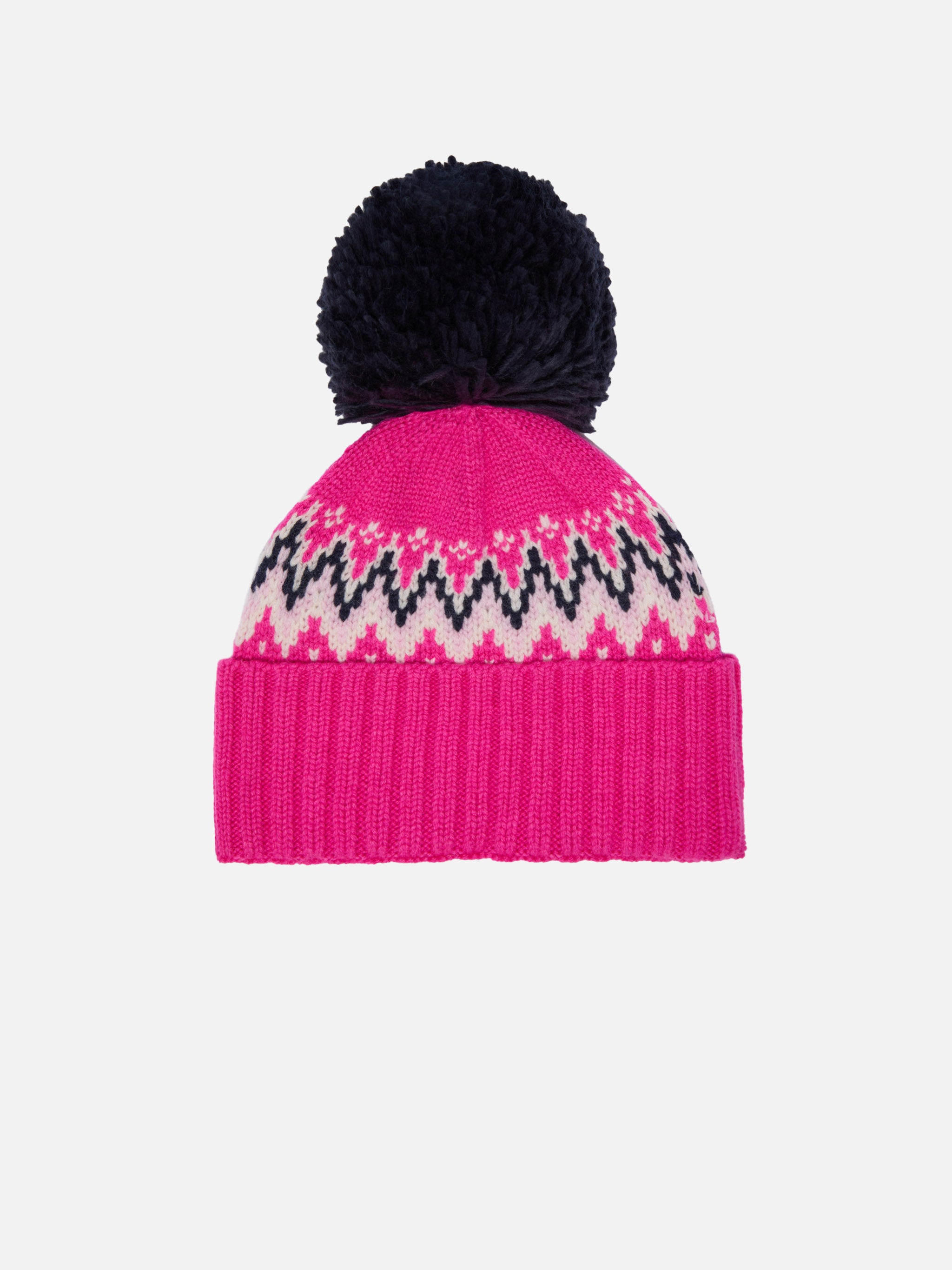 mc2-saint-barth-wengen-berretto-bambina-maglia-fucsia-pompon-blu image 3