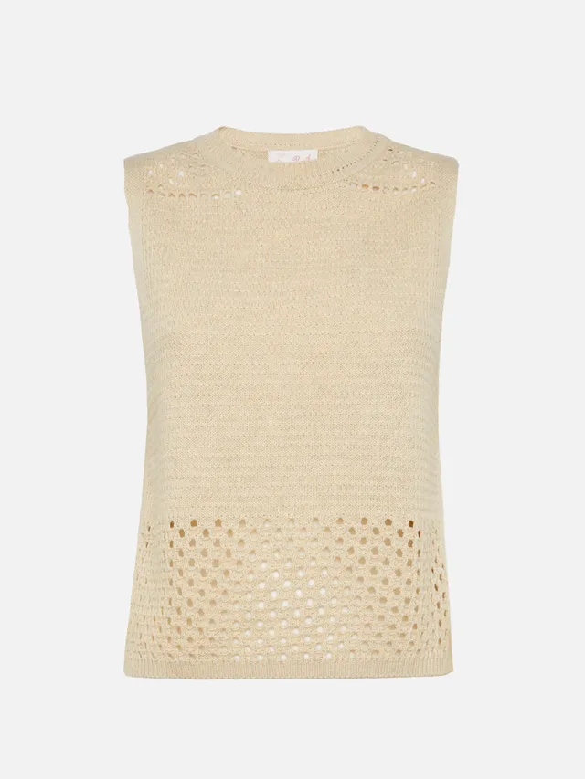 mc2-saint-barth-top-crochet-aire-beige-in-cotone image 1