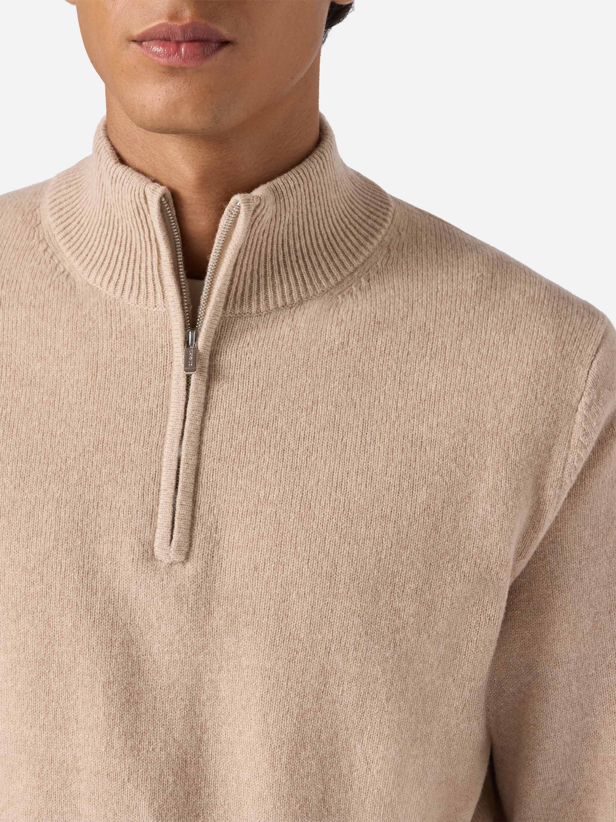 mc2-saint-barth-pullover-mezza-zip-jermyn-in-lambswool-beige image 2