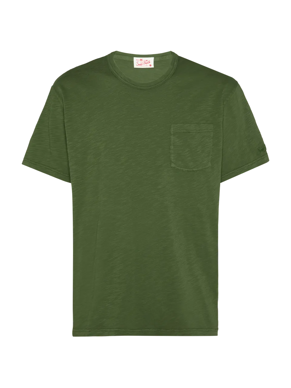 mc2-saint-barth-t-shirt-president-uomo-in-cotone-fiammato-verde-militare-tinta-u image 1