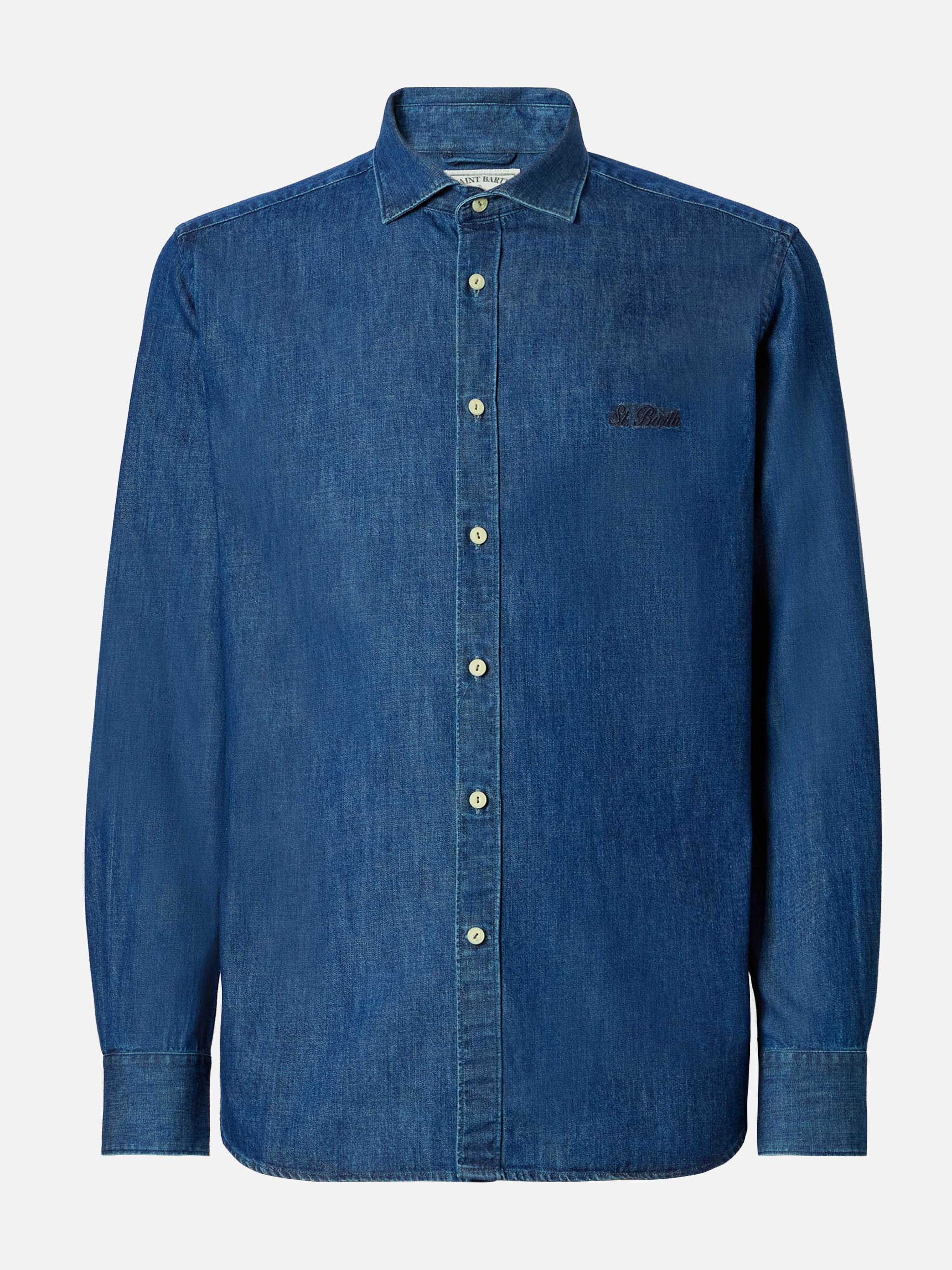 mc2-saint-barth-seefeld-camicia-uomo-denim-blu-collo-classico-maniche-lunghe image 4