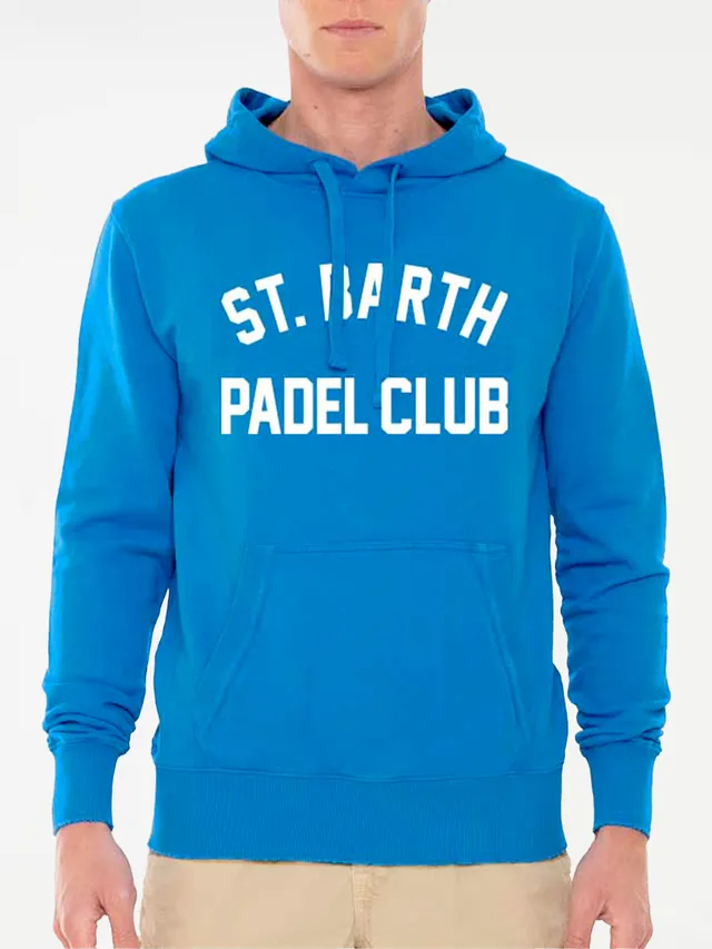 mc2-saint-barth-manhattan-felpa-uomo-cotone-blu-con-cappuccio-stampa-st-barth-pa image 1