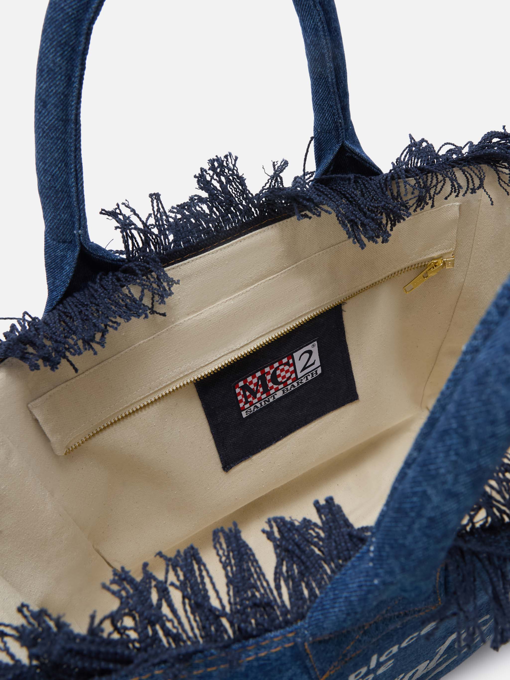 mc2-saint-barth-borsa-vanity-regular-denim-lavaggio-scuro-con-frange image 4