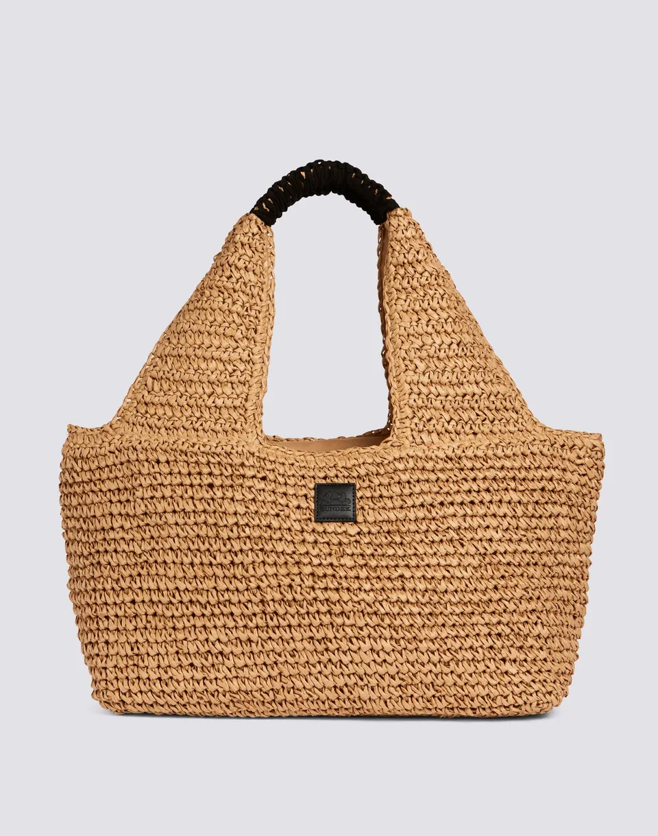 sundek-maxi-bag-in-paper-straw-intrecciata-con-zip image 1