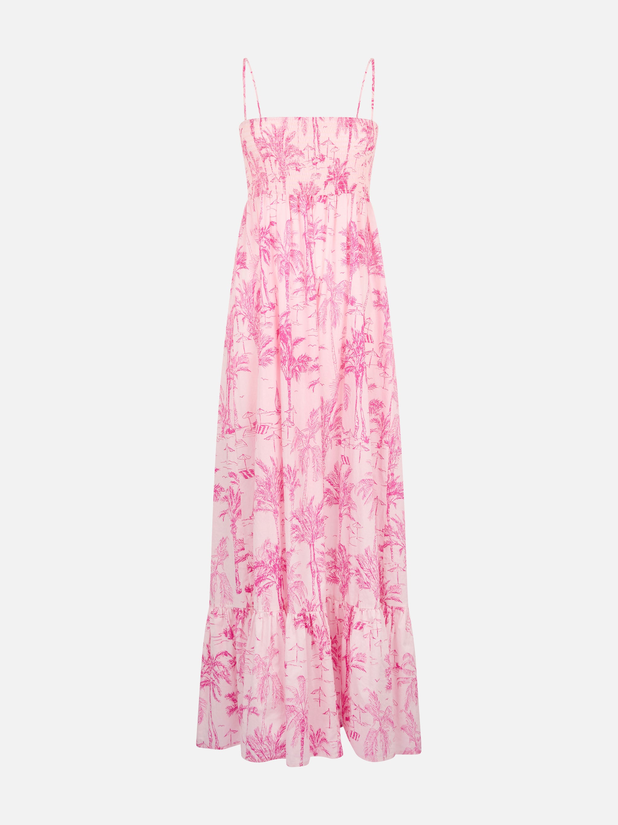 mc2-saint-barth-abito-jemma-donna-in-cotone-rosa-con-ricamo-smock image 4