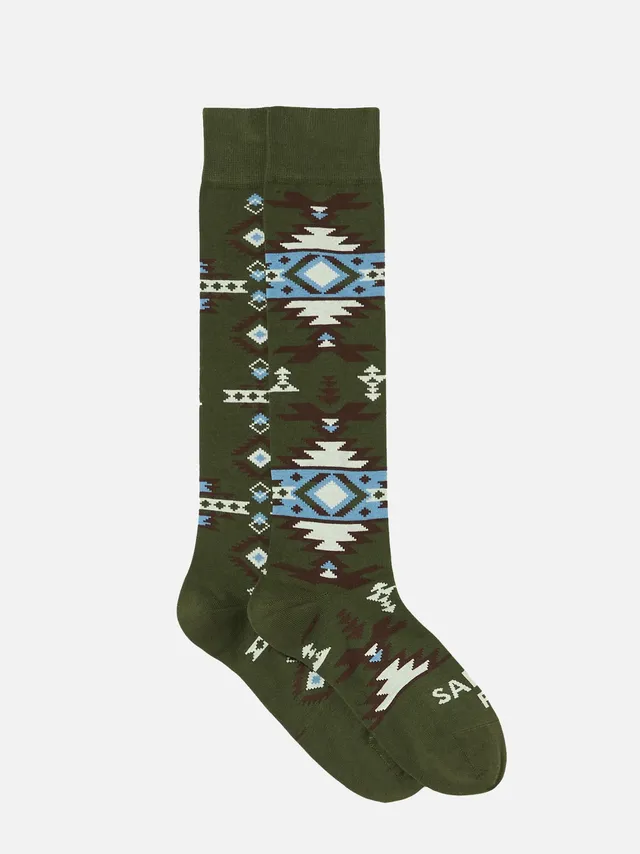 mc2-saint-barth-calze-lunghe-fantasia-etnica-verde-beige-blu image 1