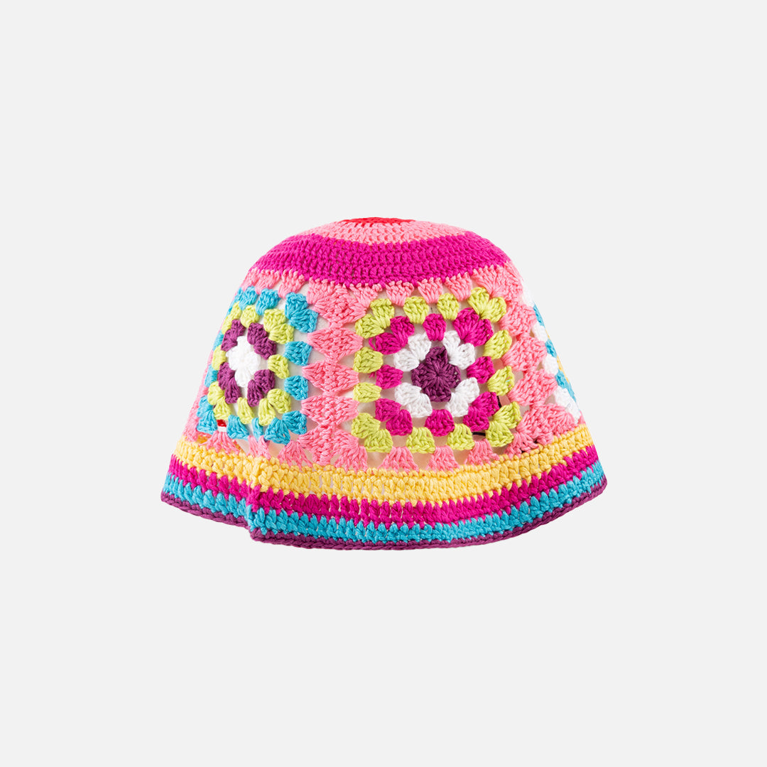 mc2-saint-barth-cappello-cloche-crochet-multicolor-base-rosa-taglia-unica image 1