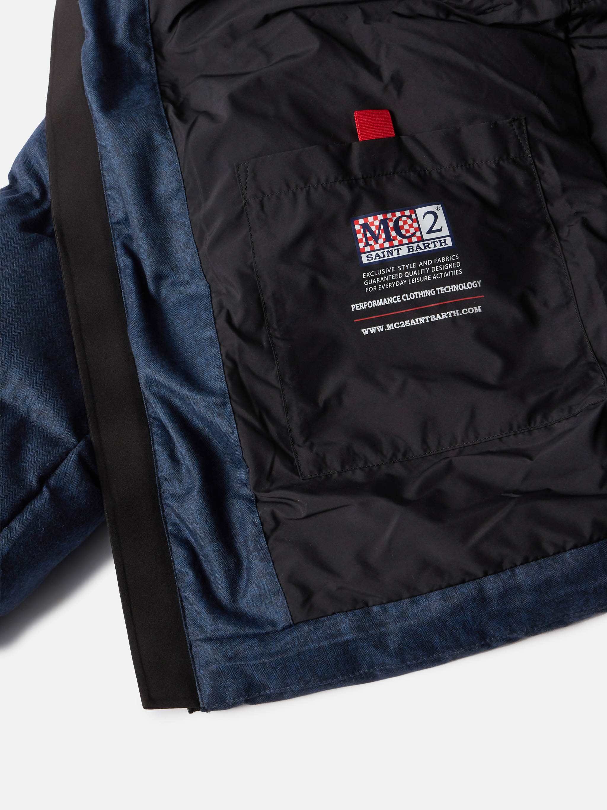 mc2-saint-barth-giacca-maier-uomo-flanella-imbottita-cappuccio-blu-navy image 6
