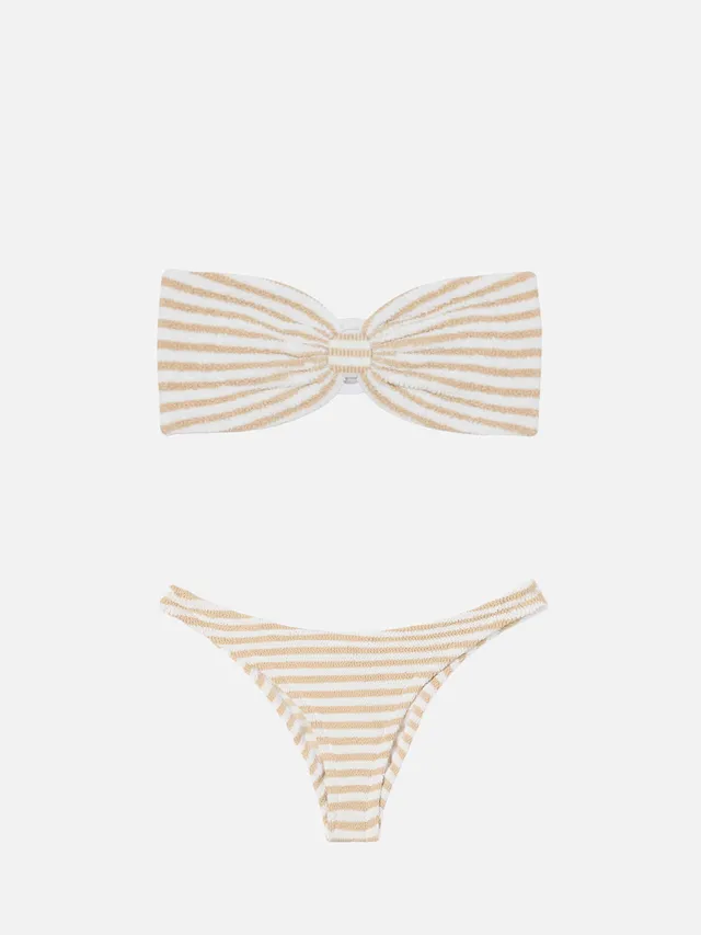 mc2-saint-barth-yulia-elise-bikini-a-fascia-crinkle-a-righe-beige-e-bianco image 1
