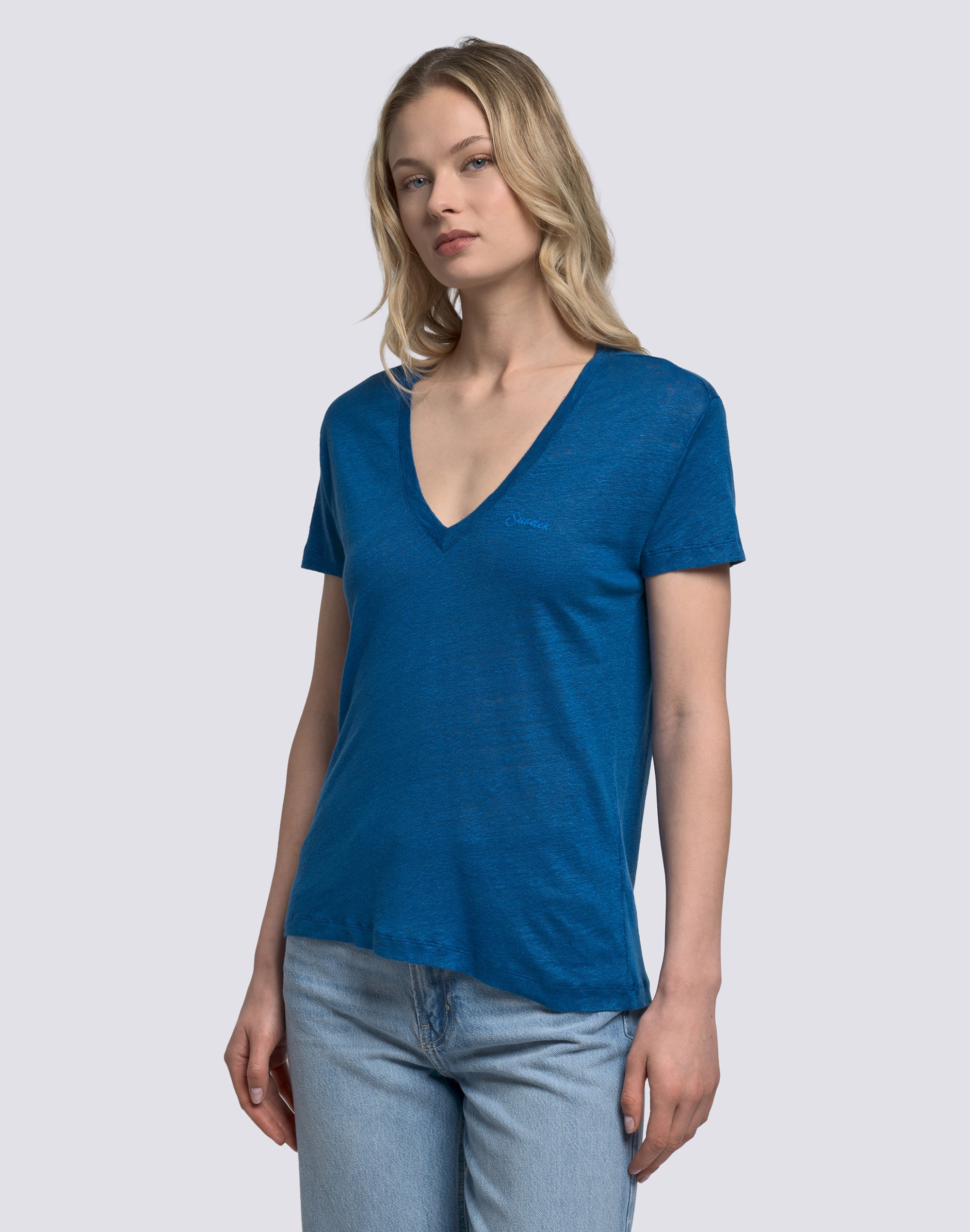 sundek-t-shirt-donna-mezze-maniche-in-lino image 4