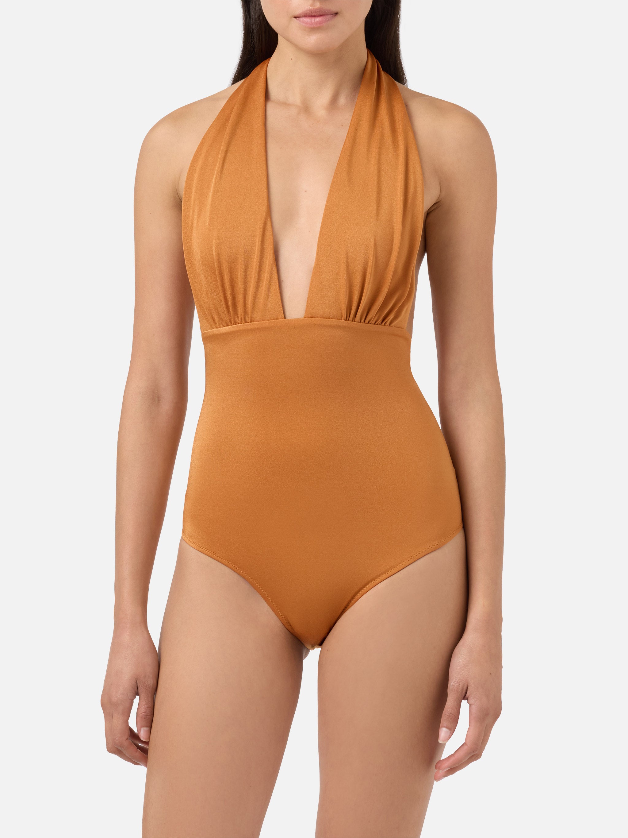mc2-saint-barth-marysol-costume-intero-donna-giallo-ocra-shiny image 2