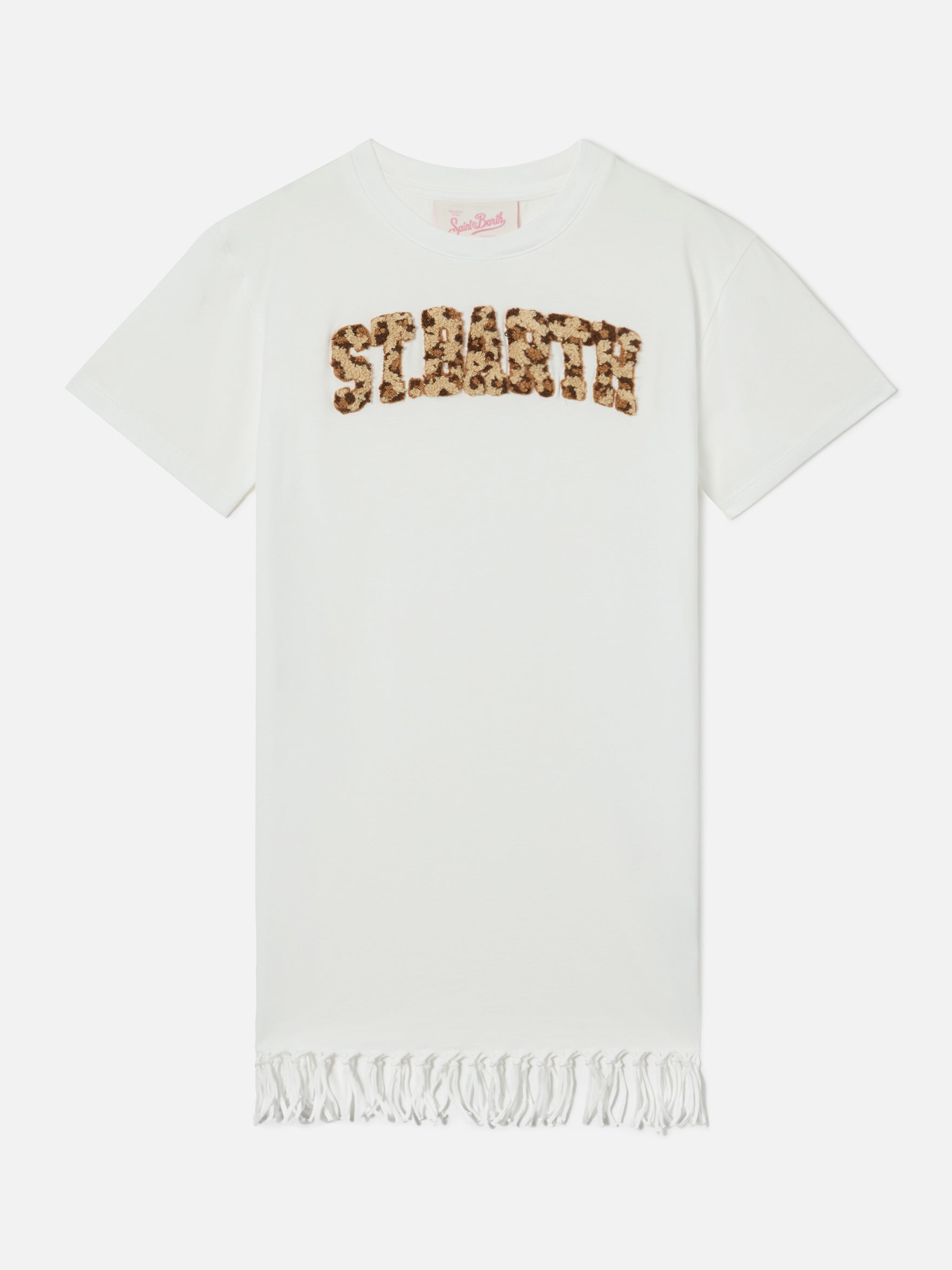 mc2-saint-barth-abbey-abito-bambina-cotone-organico-bianco-logo-leopardato image 1