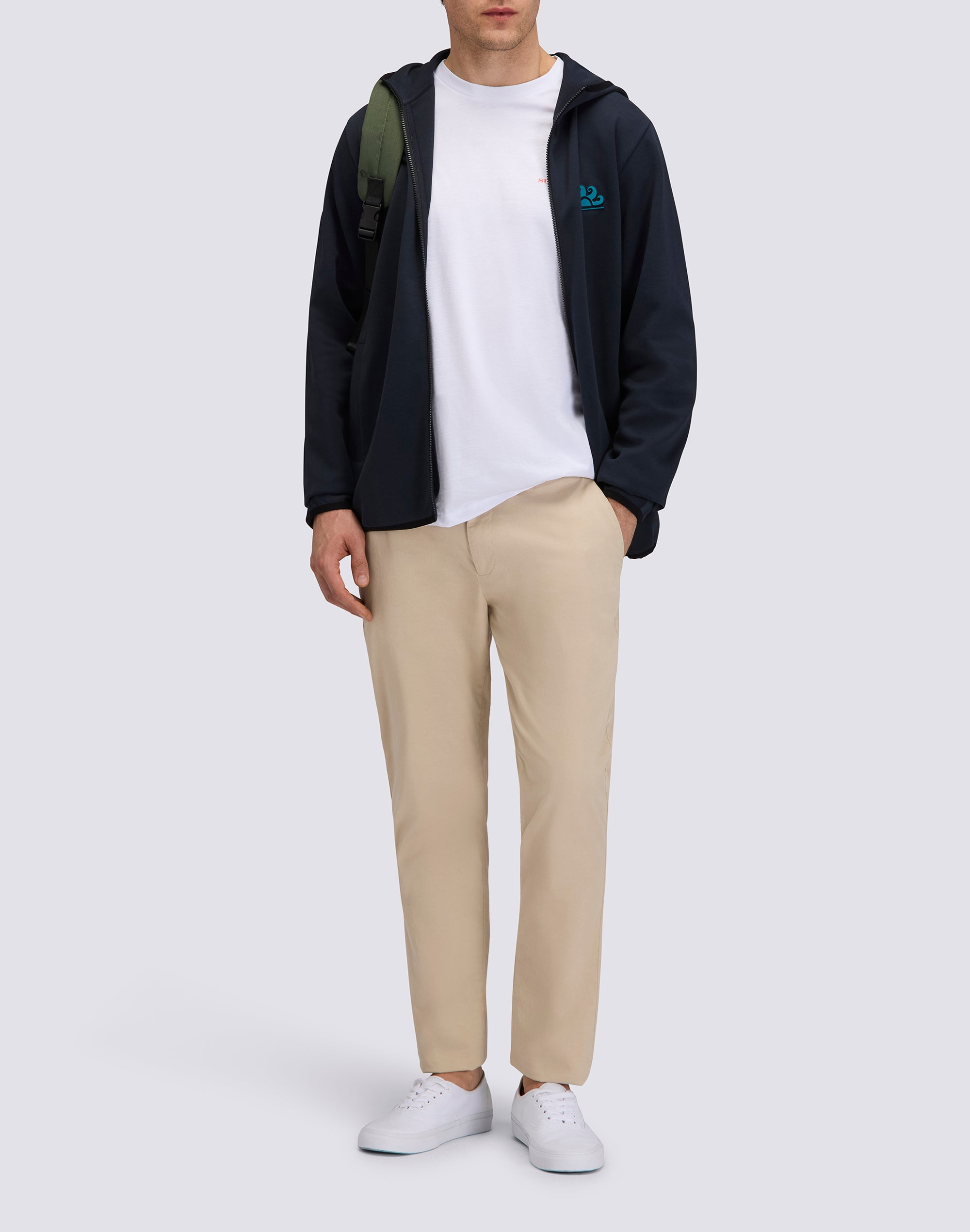 sundek-felpa-uomo-con-cappuccio-full-zip-cotone-interlock-riciclato-m416jhil400 image 3