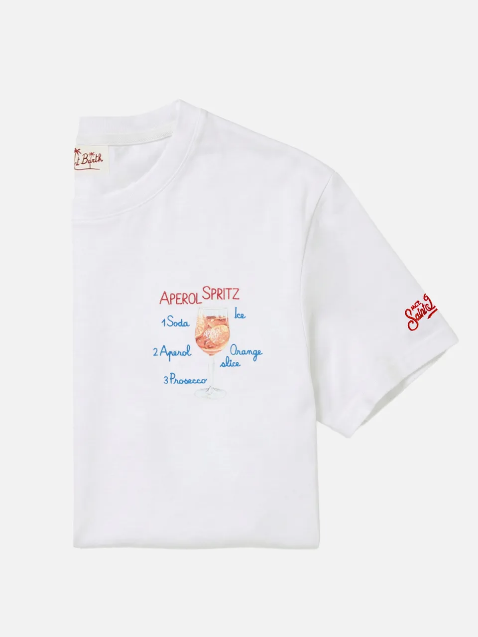 mc2-saint-barth-t-shirt-uomo-cotone-bianca-special-edition-aperol-spritz image 1
