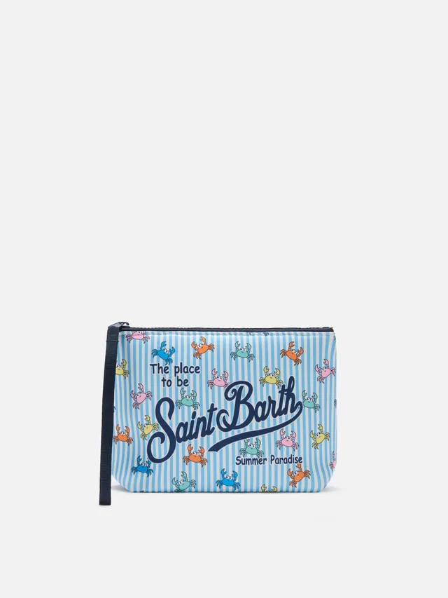 mc2-saint-barth-pochette-aline-scuba-righe-azzurre-stampa-granchietti image 1