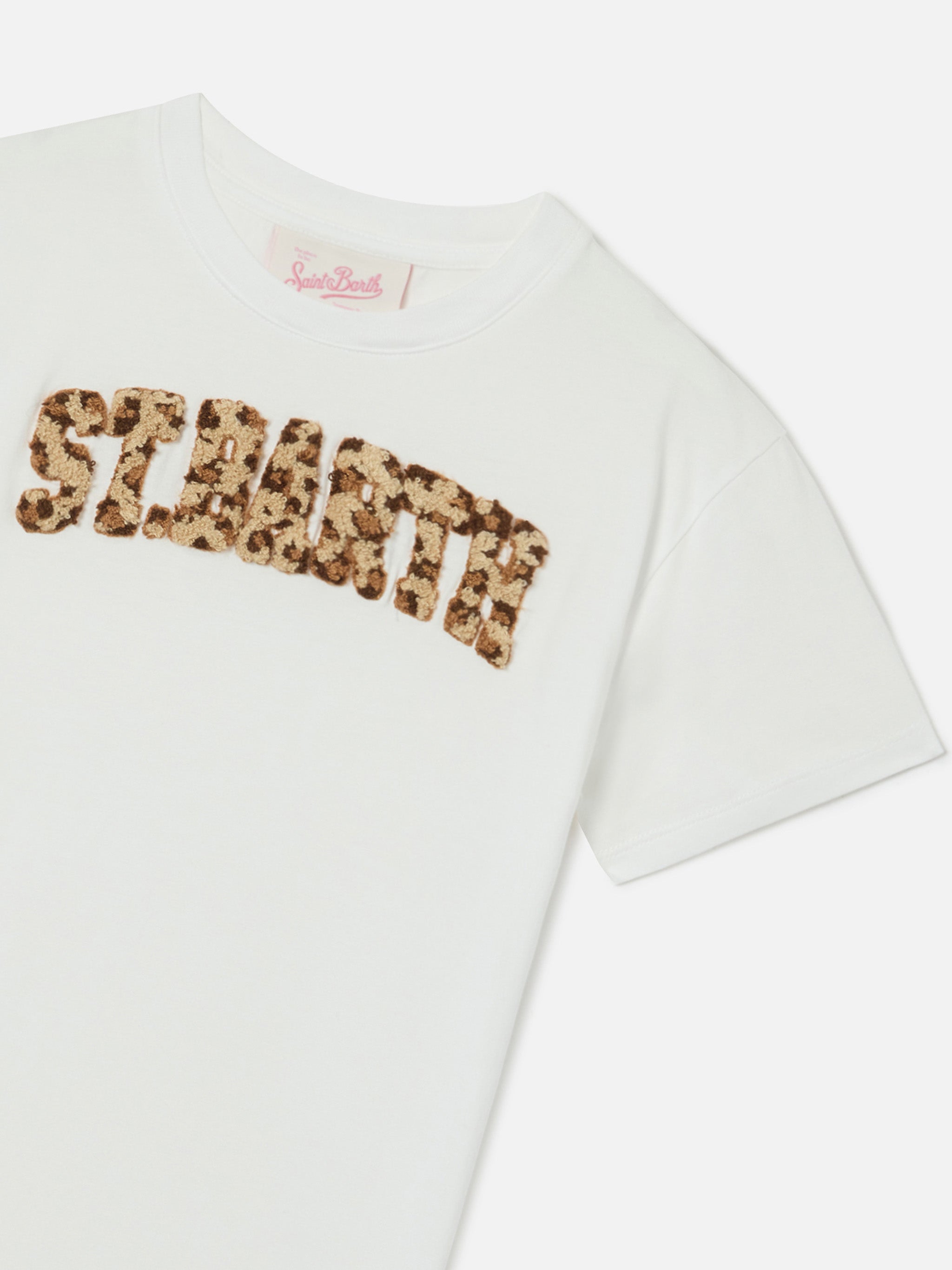 mc2-saint-barth-abbey-abito-bambina-cotone-organico-bianco-logo-leopardato image 2