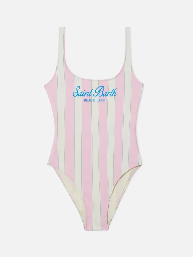 mc2-saint-barth-costume-intero-lora-donna-righe-rosa-panna-beach-club image 1