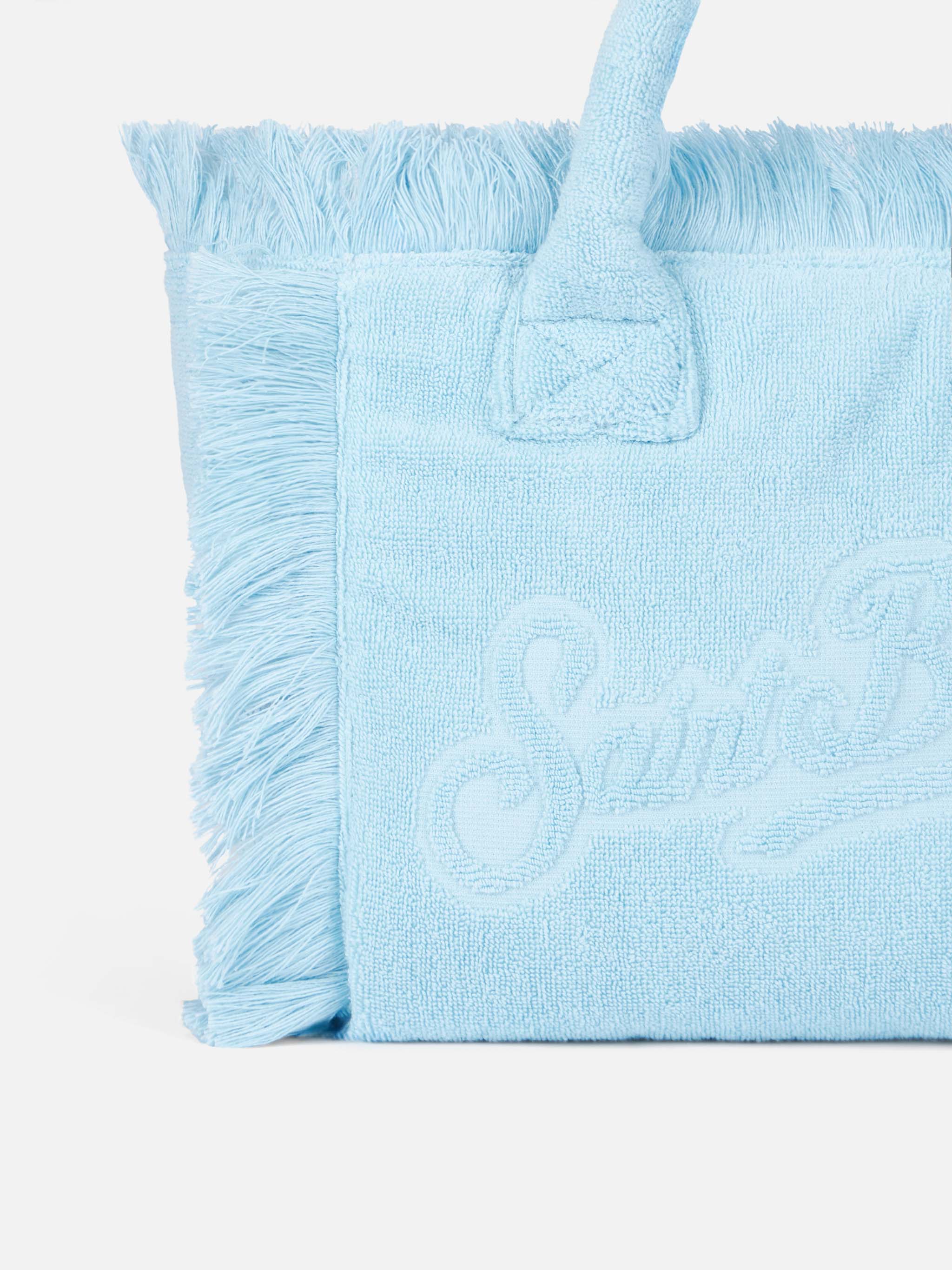mc2-saint-barth-borsa-colette-in-spugna-azzurra-con-logo-in-rilievo image 3