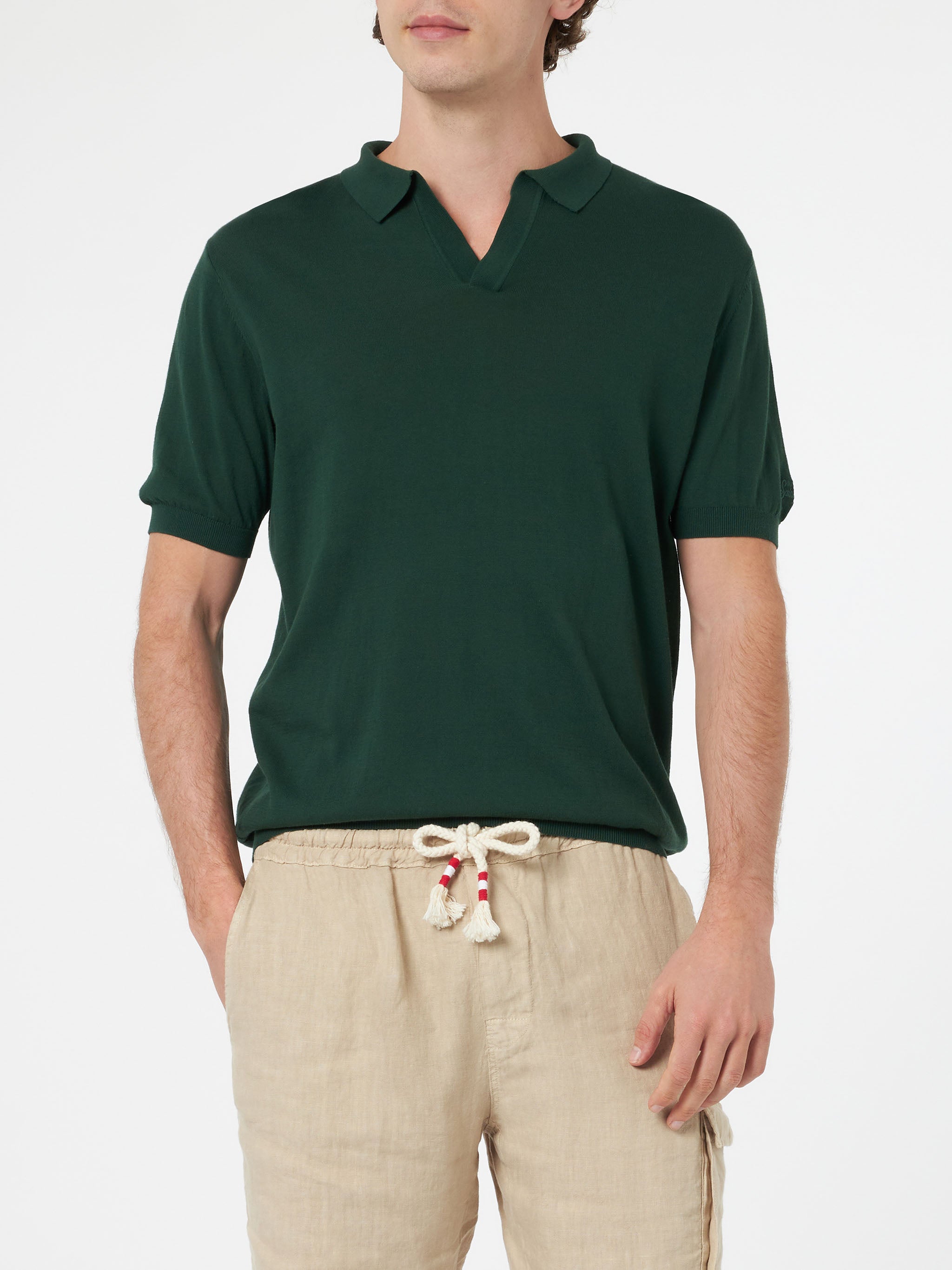 mc2-saint-barth-sloan-polo-uomo-in-maglia-verde-inglese-ice-cotton image 1