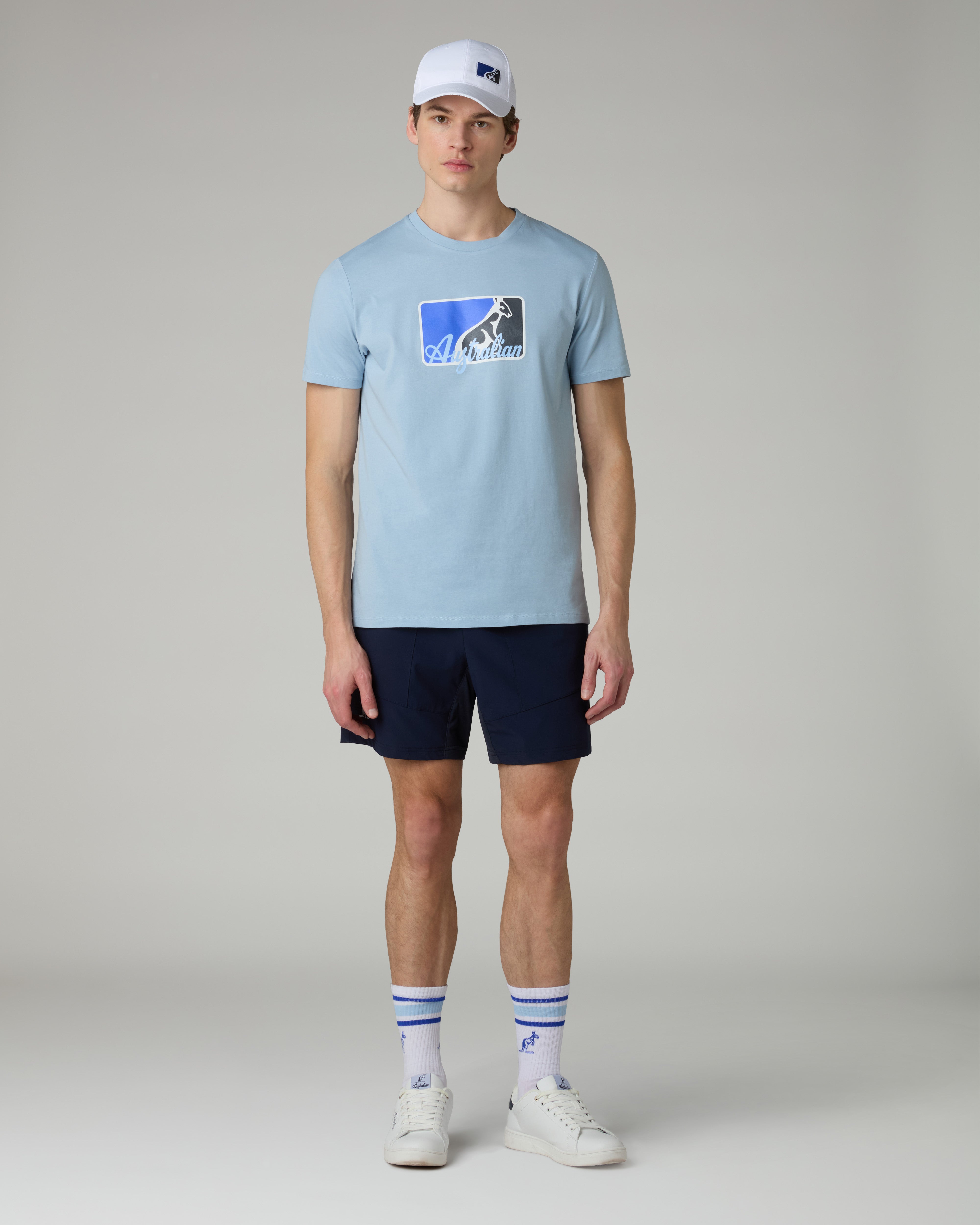 australian-league-t-shirt-in-cotone-azzurro-pastello image 2