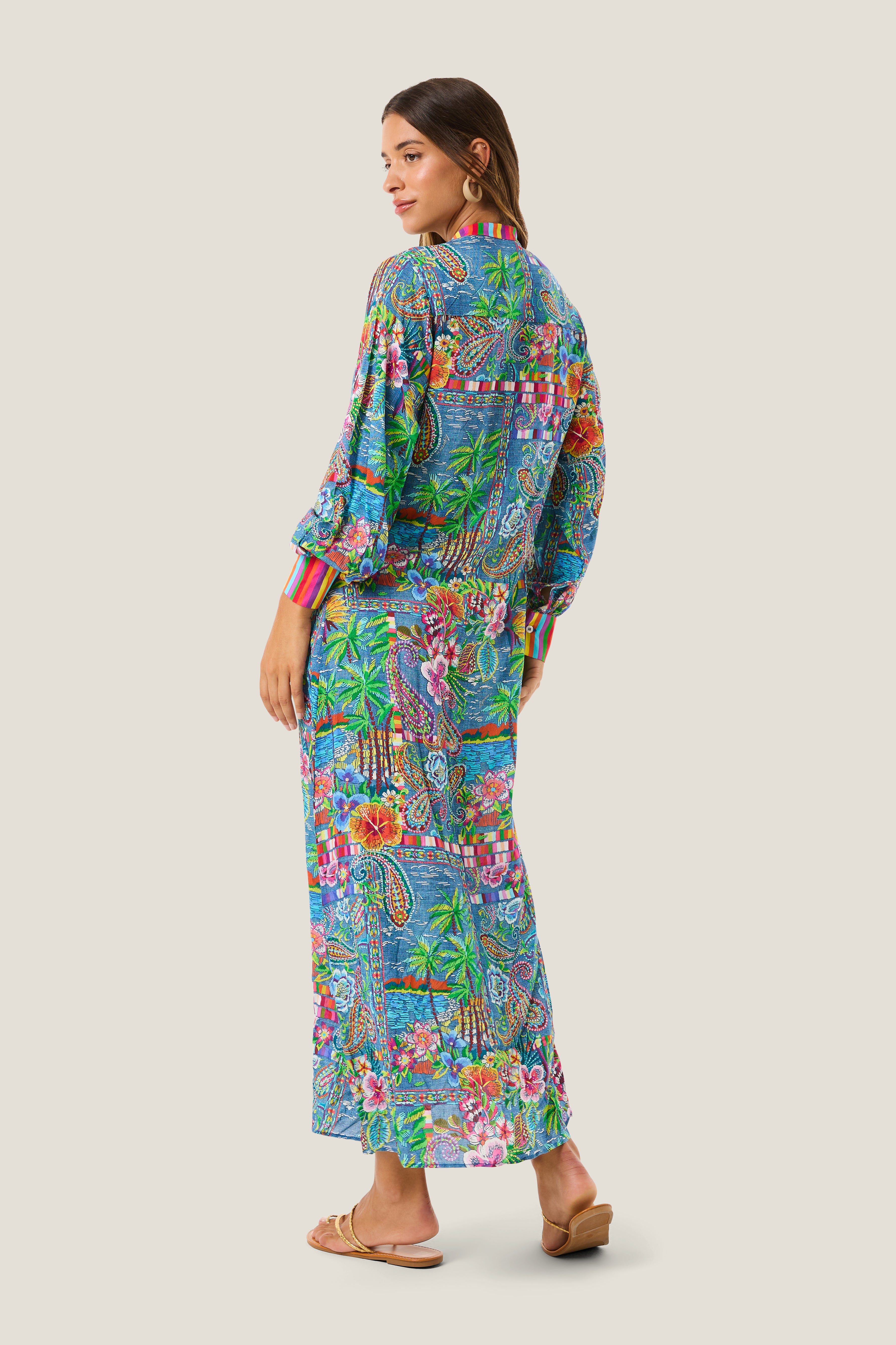4giveness-mexican-vestito-lungo-denim-copricostume-manica-lunga image 2