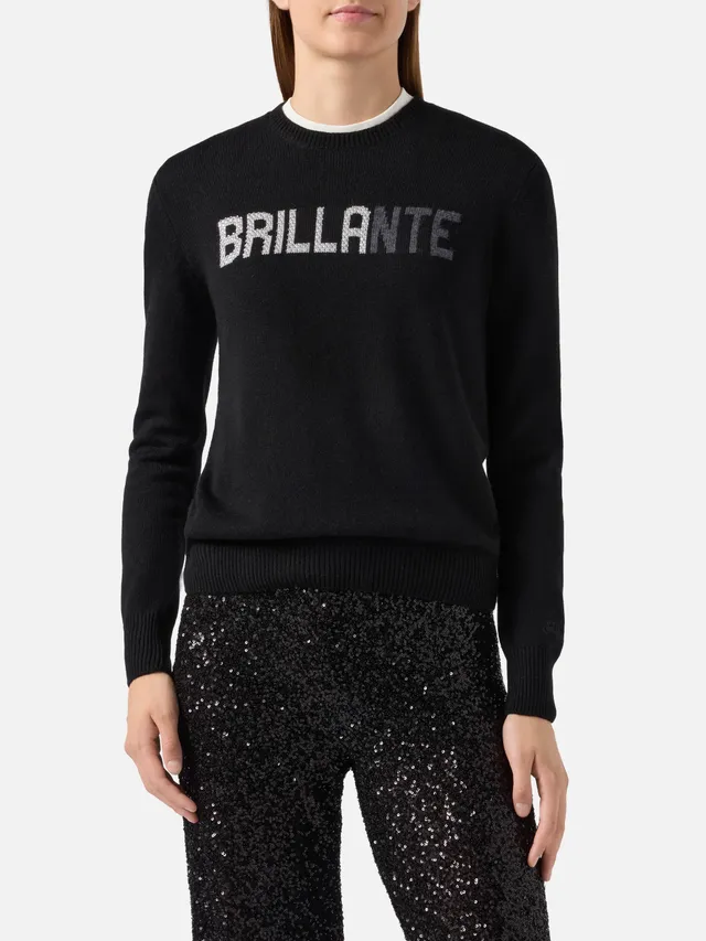 mc2-saint-barth-maglione-new-queen-donna-in-misto-cashmere-nero-brillante-strass image 1