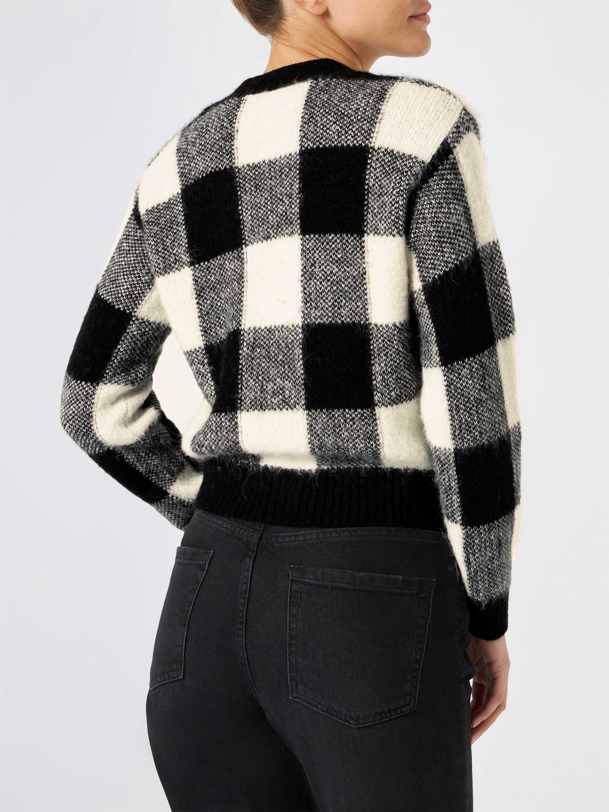 cardigan-corto-donna-mc2-saint-barth-megeve-fantasia-vichy-bottoni-gioiello image 3