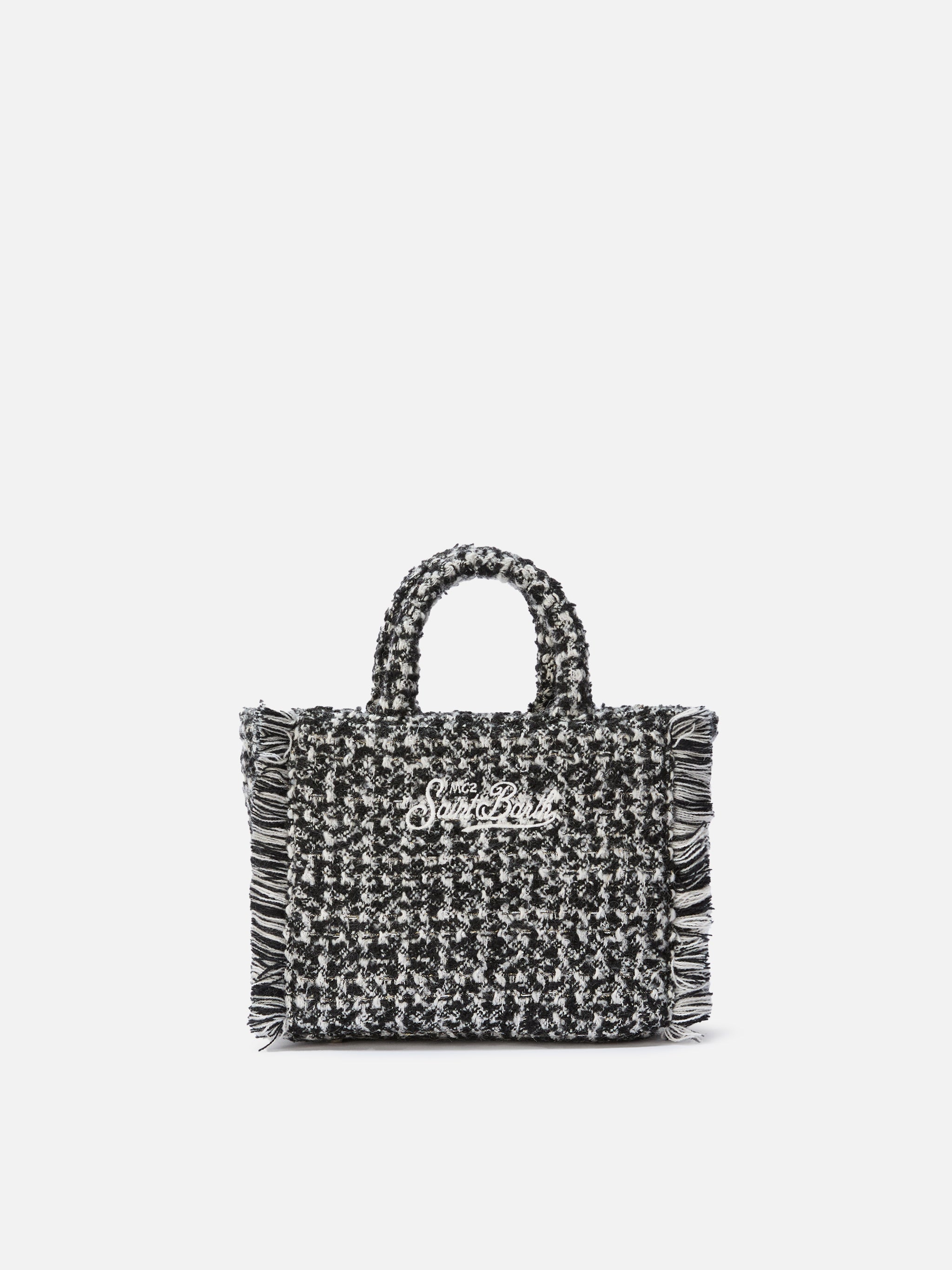 mc2-saint-barth-vanity-mini-borsa-mini-tweed-bianco-e-nero image 8