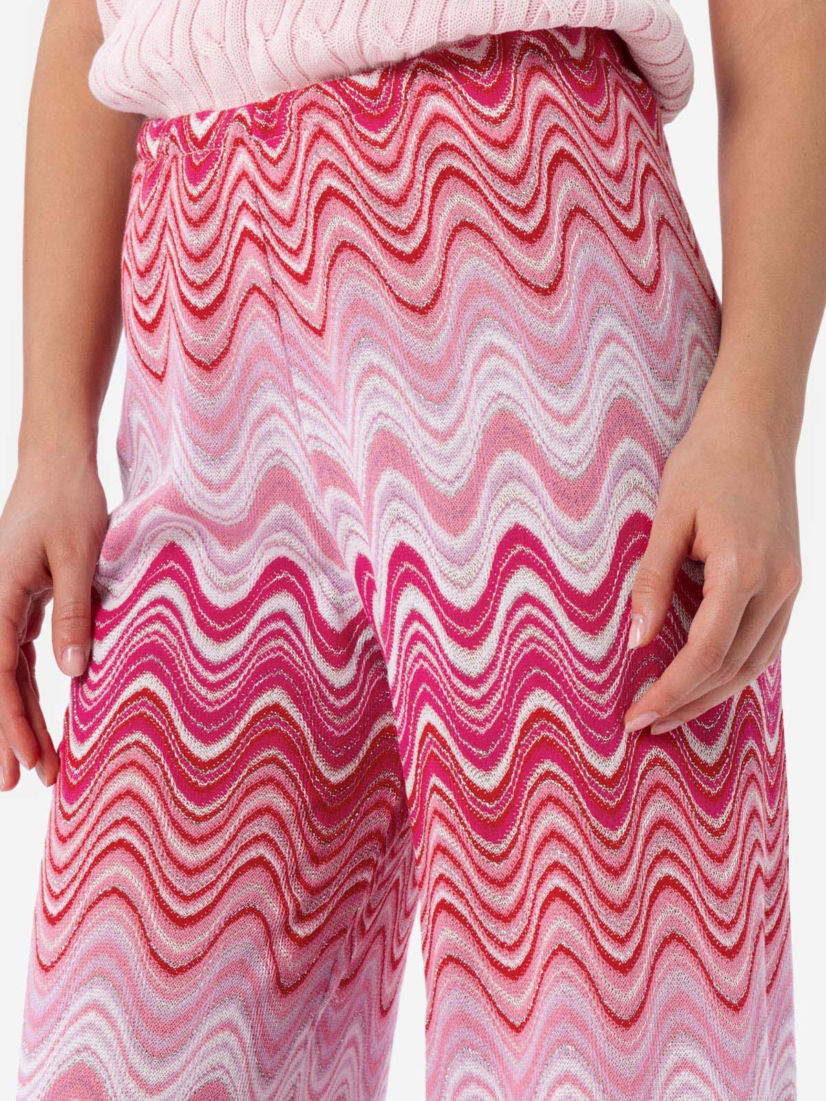 mc2-saint-barth-amalia-pantalone-donna-rosa-a-gamba-larga-in-maglia-raschel image 2