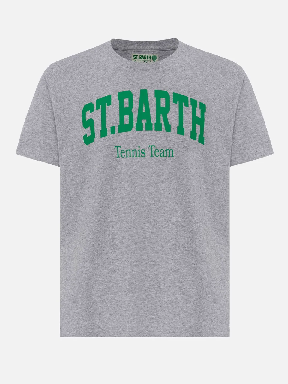mc2-saint-barth-man-t-shirt-uomo-cotone-grigio-m-lange-stampa-tennis-club image 1