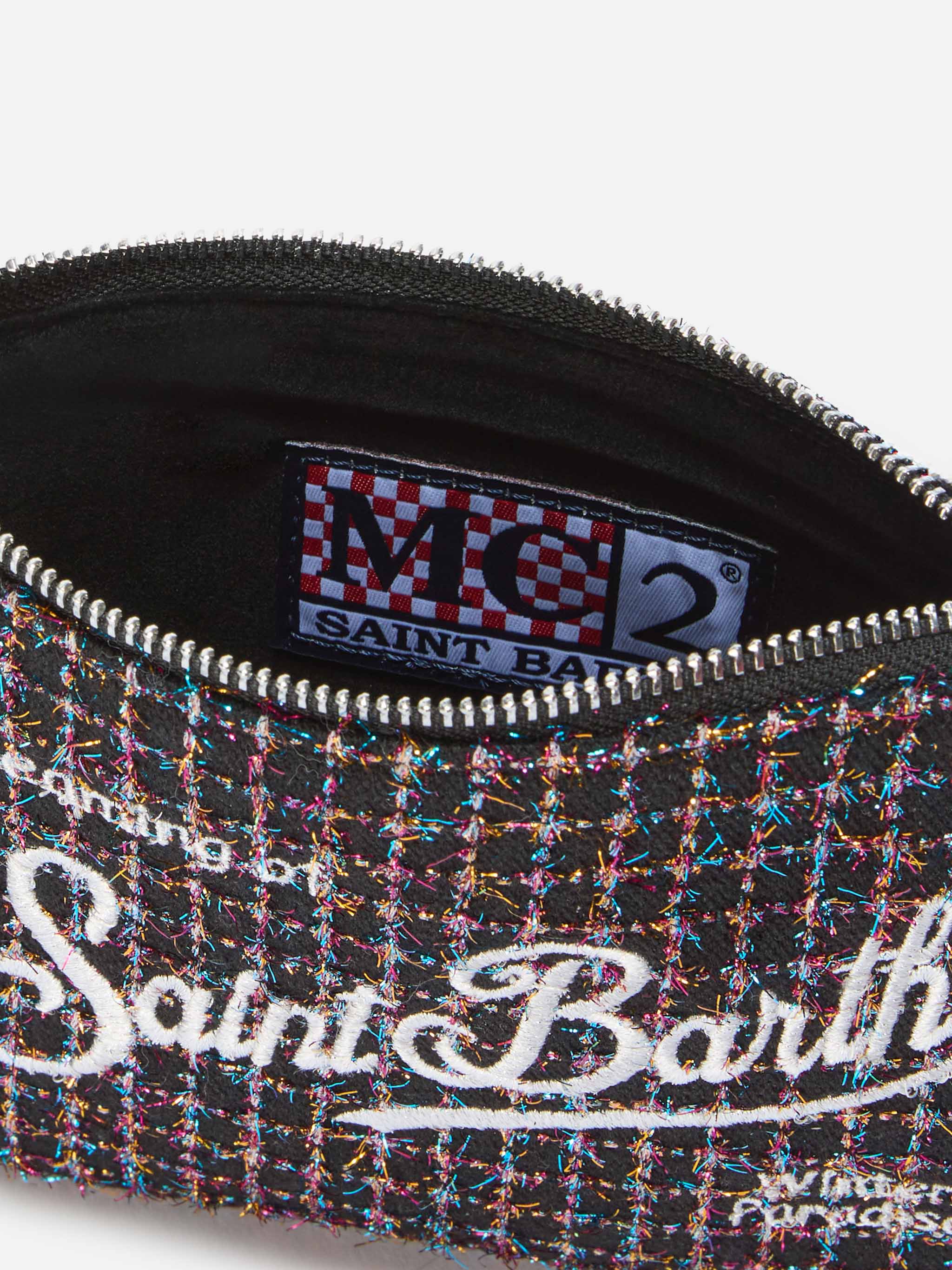 mc2-saint-barth-parisienne-mini-tweed-borsetta-a-spalla-nera-shiny image 5
