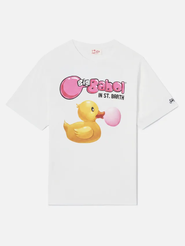 mc2-saint-barth-t-shirt-uomo-bianca-stampa-papera-big-babol-edizione-speciale image 1