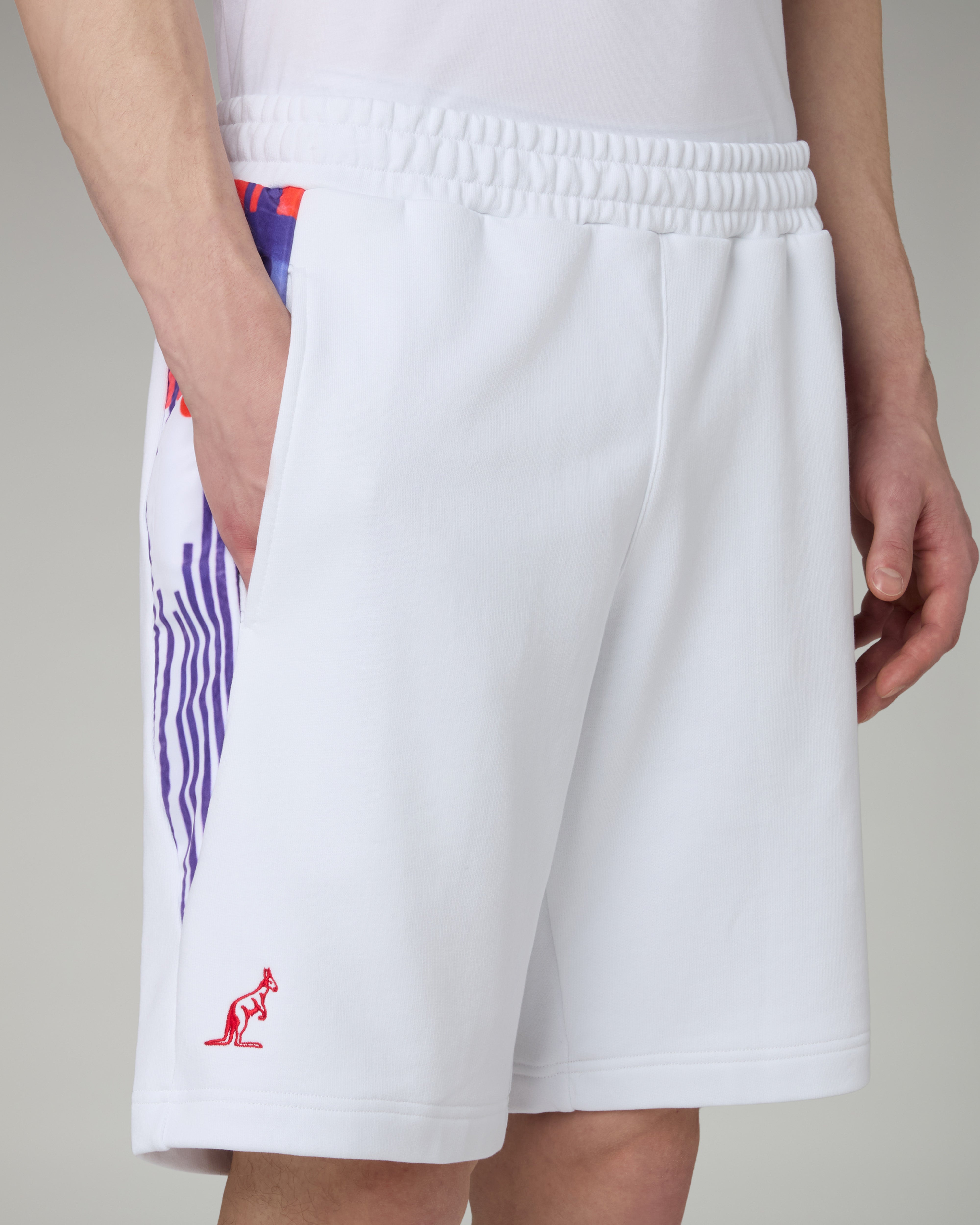 australian-goran-pink-short-shorts-felpa-bianco-con-inserti image 4