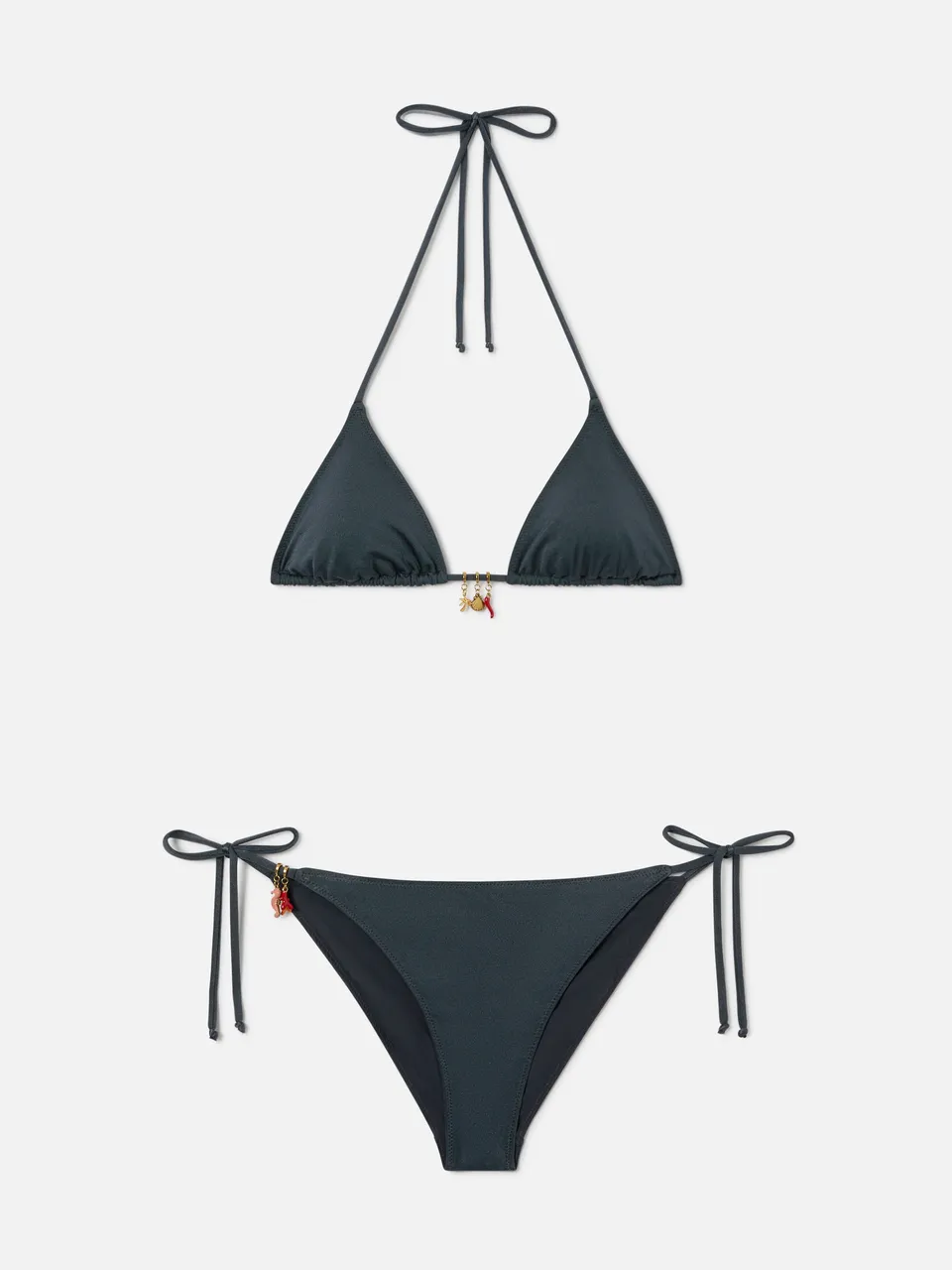mc2-saint-barth-leah-virgo-bikini-donna-grigio-scuro-glossy-con-charms image 1