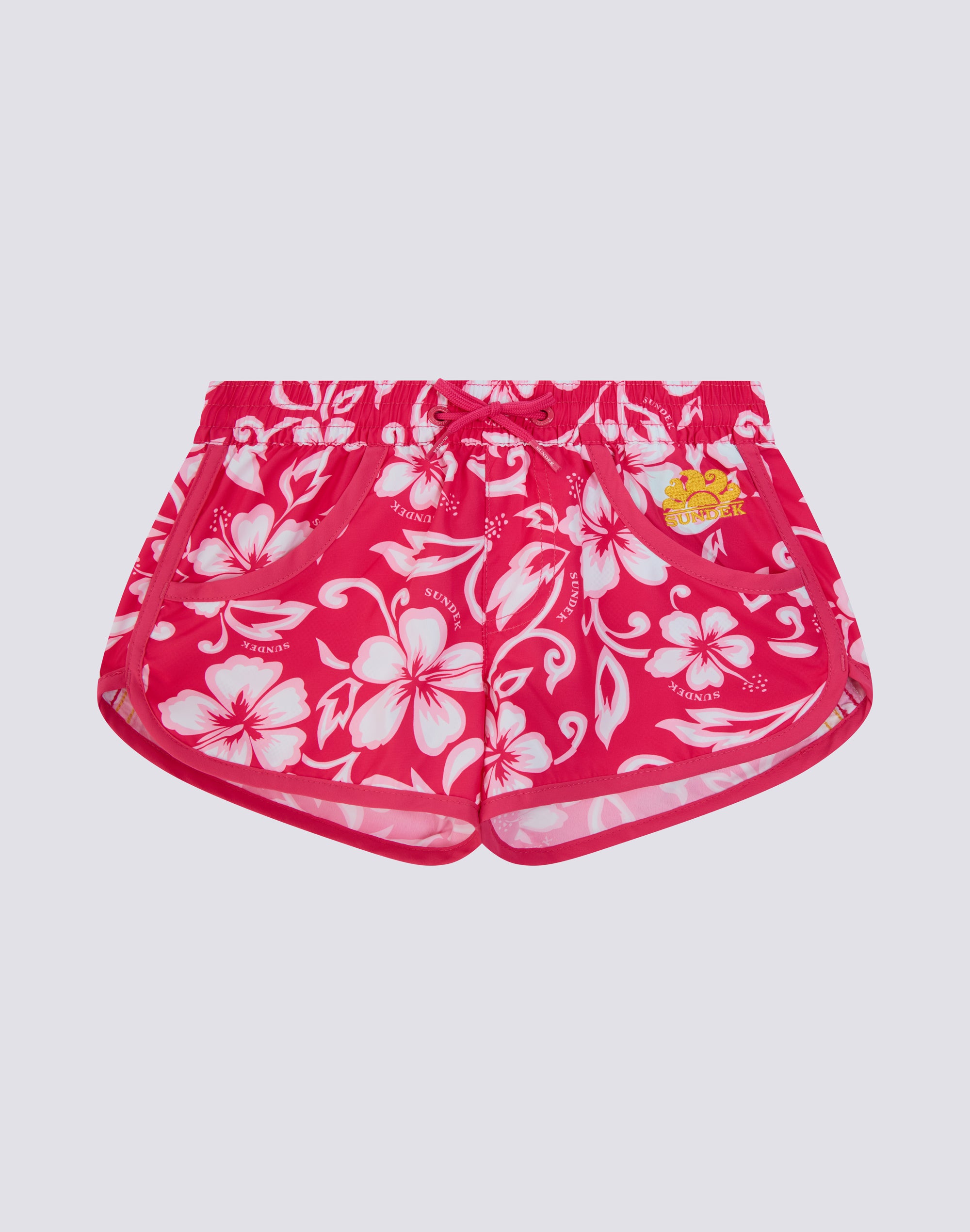 sundek-margate-pantaloncino-mare-corto-bambina-stampa-hibiscus-sk23-2 image 2