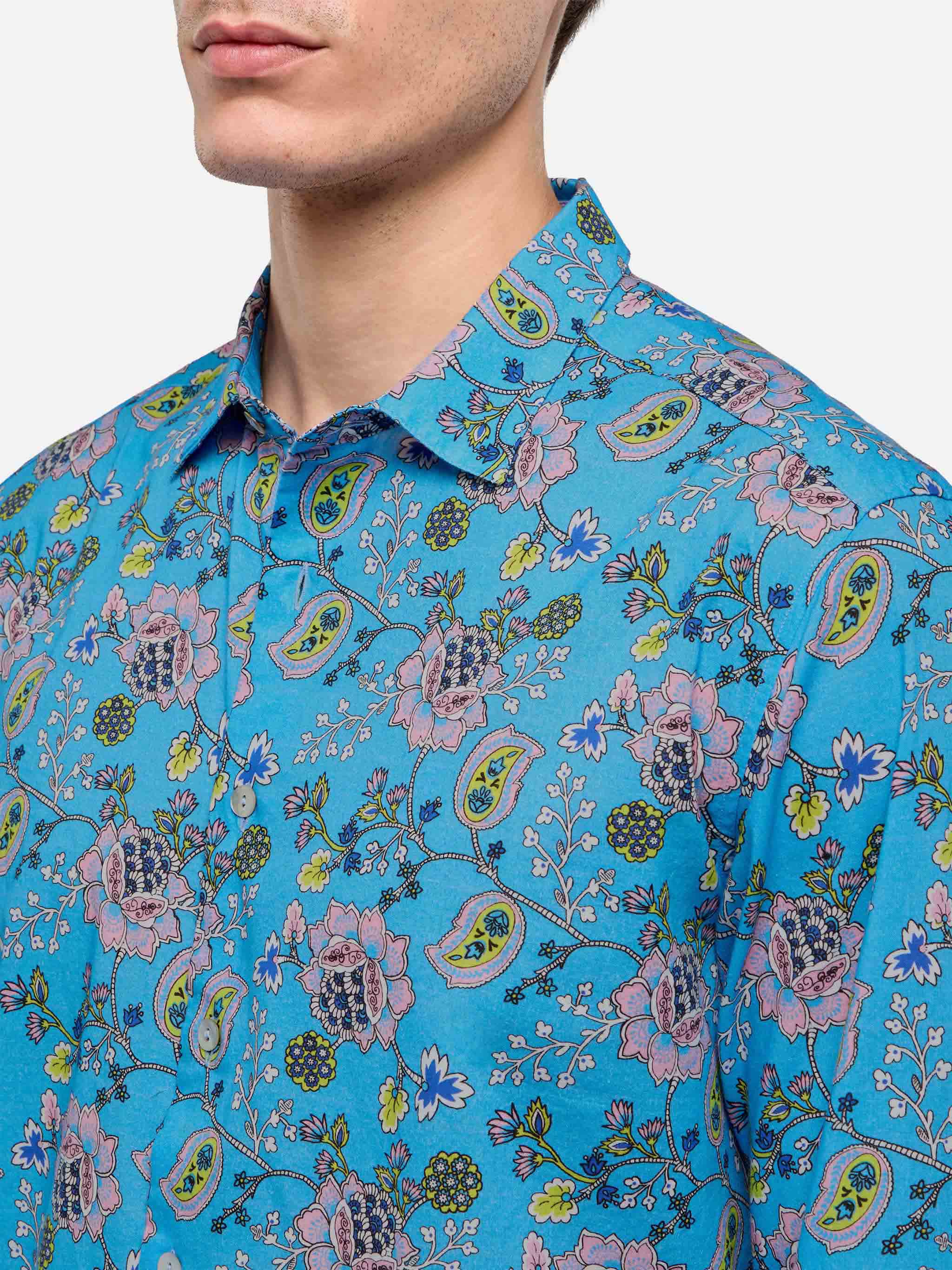 mc2-saint-barth-sikelia-camicia-uomo-mussola-cotone-azzurra-stampa-boho image 2