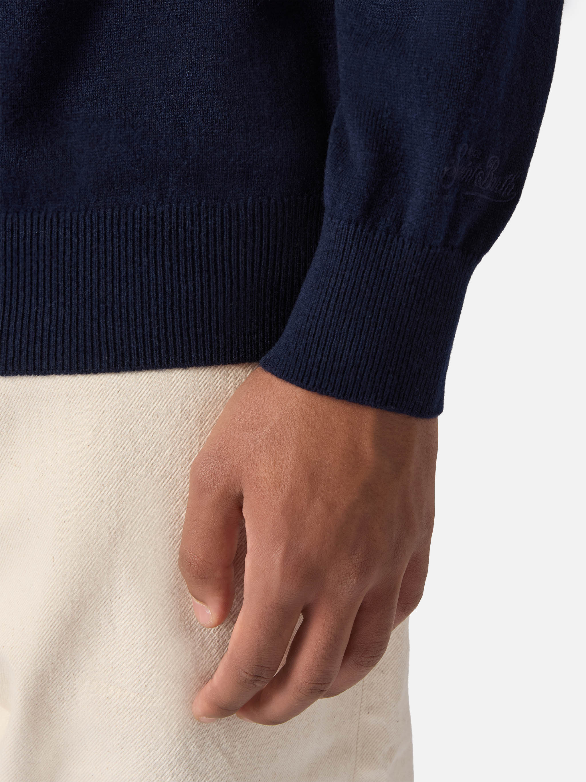 mc2-saint-barth-bond-dolcevita-uomo-blu-notte-lana-merino-e-cashmere image 4