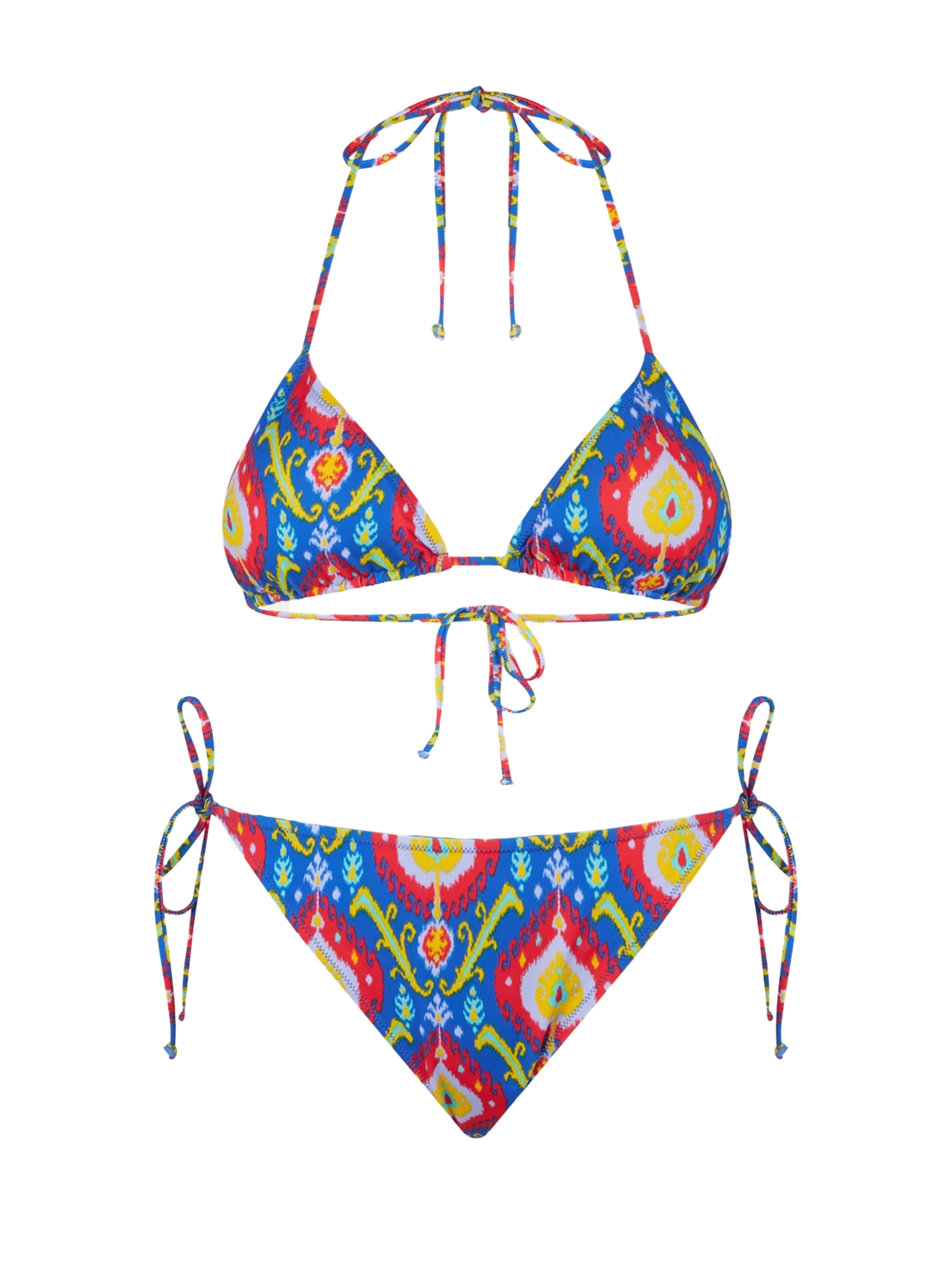 mc2-saint-barth-bikini-leah-virgo-donna-triangolo-stampa-ikat-blu image 1