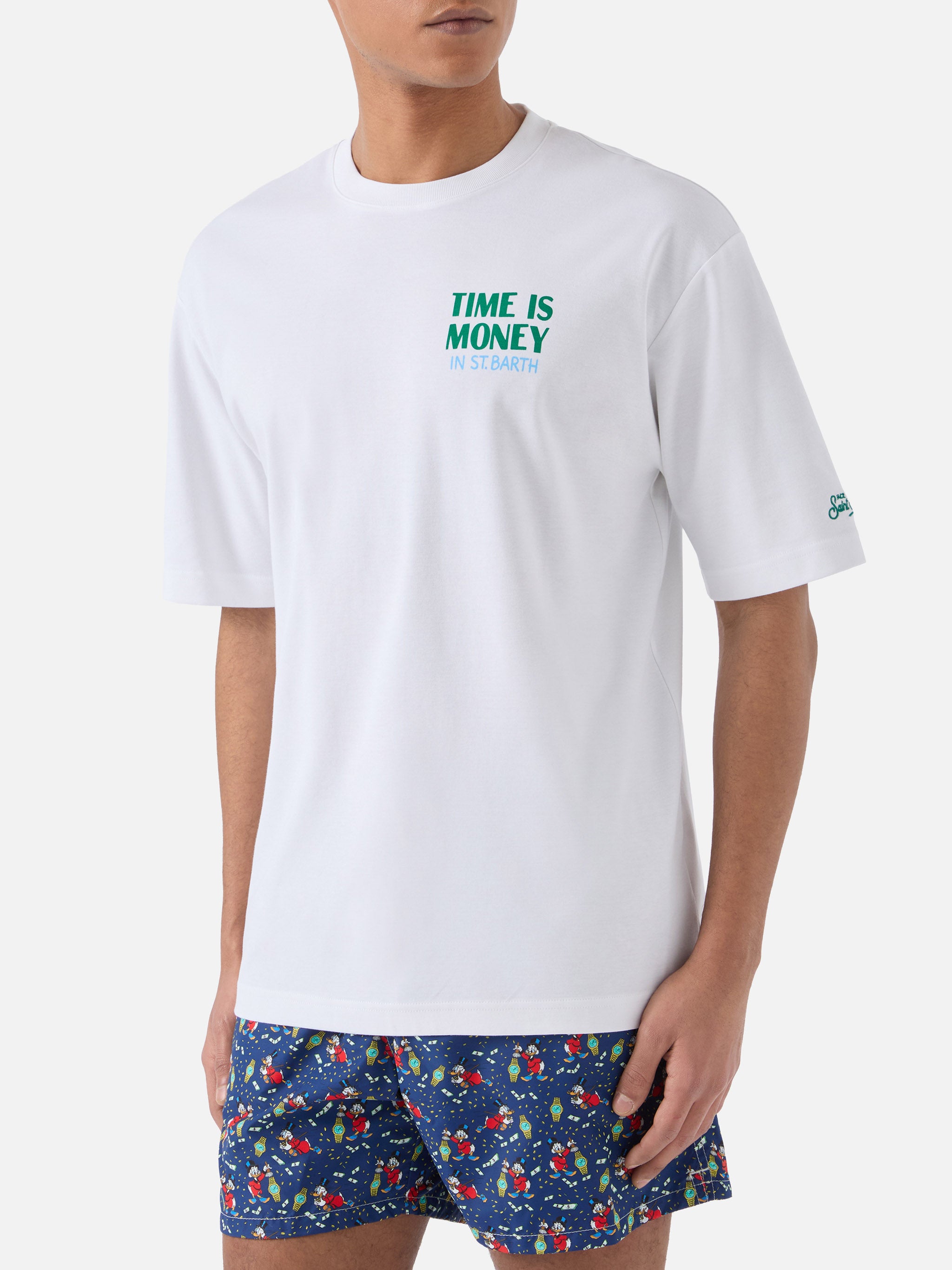 mc2-saint-barth-t-shirt-delmar-con-stampa-time-is-money-e-maxi-grafica-sul-retro image 3