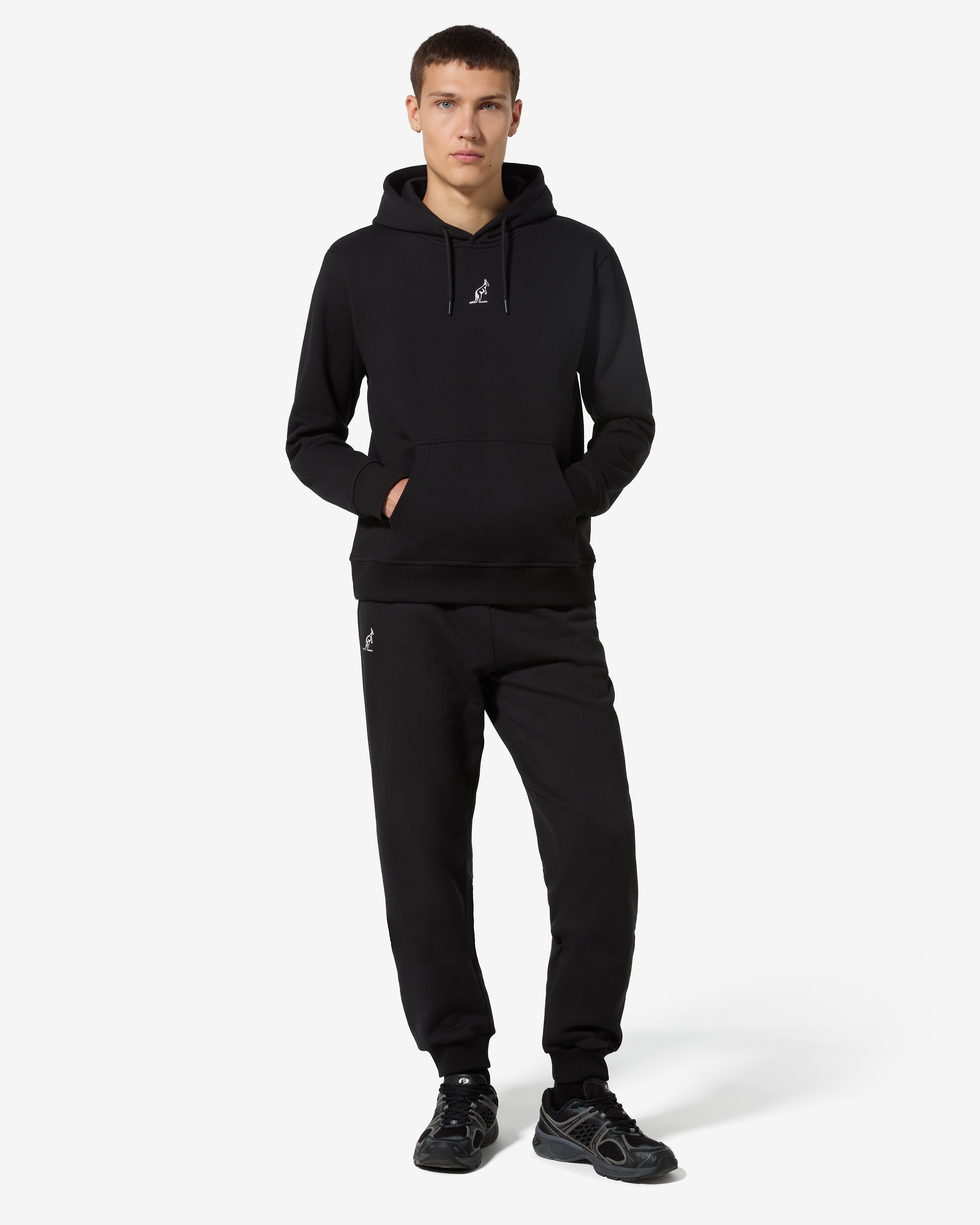 australian-opal-hoodie-essential-felpa-cappuccio-cotone-nera image 2
