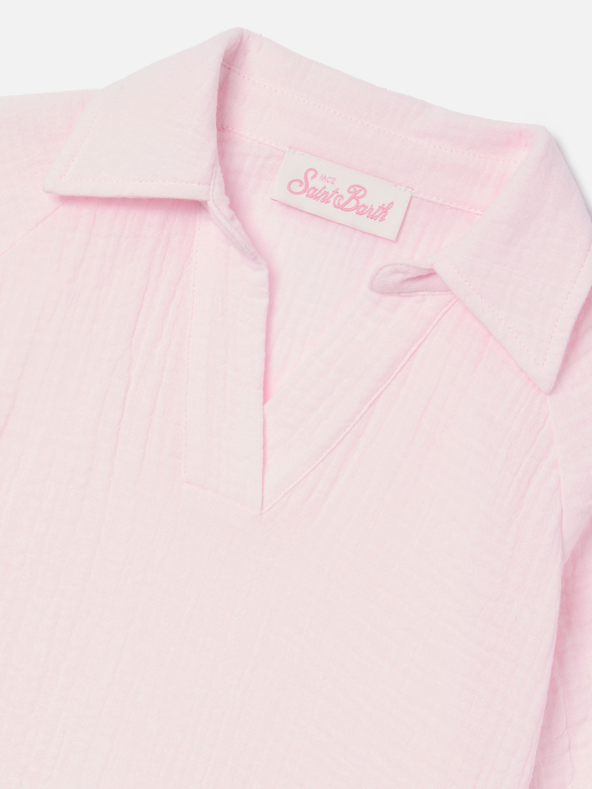 mc2-saint-barth-camicia-maira-jr-in-mussola-di-puro-cotone-rosa-per-bambina image 4