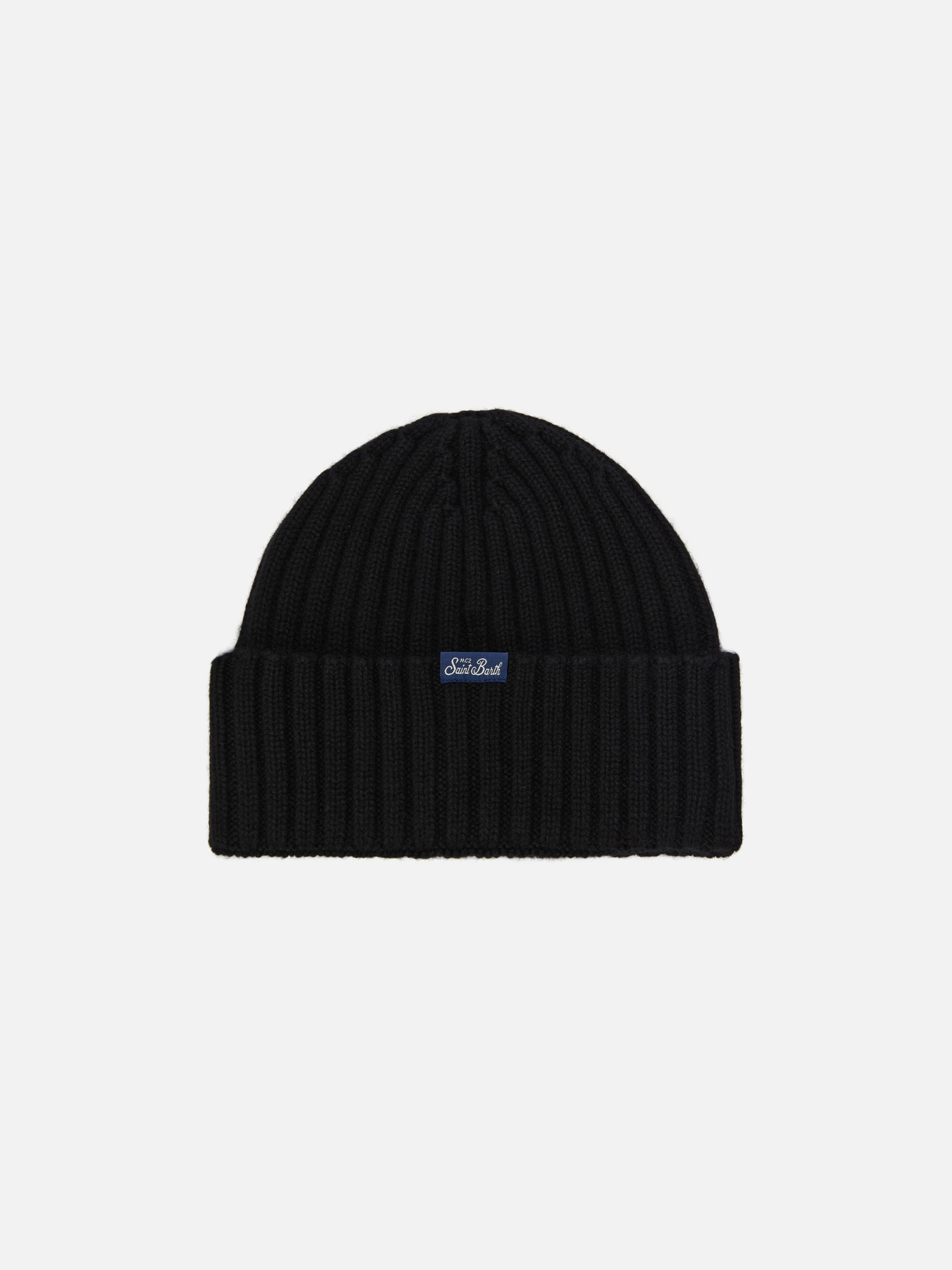 mc2-saint-barth-berretto-wengen-in-misto-cashmere-nero-con-ricamo-apres-ski image 3