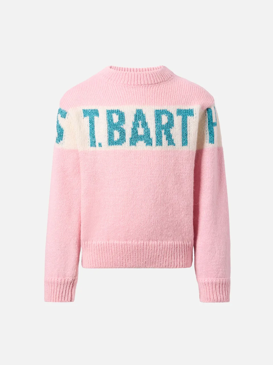 mc2-saint-barth-danya-jr-maglione-bimba-alpaca-jacquard-lurex-st-barth-rosa image 1