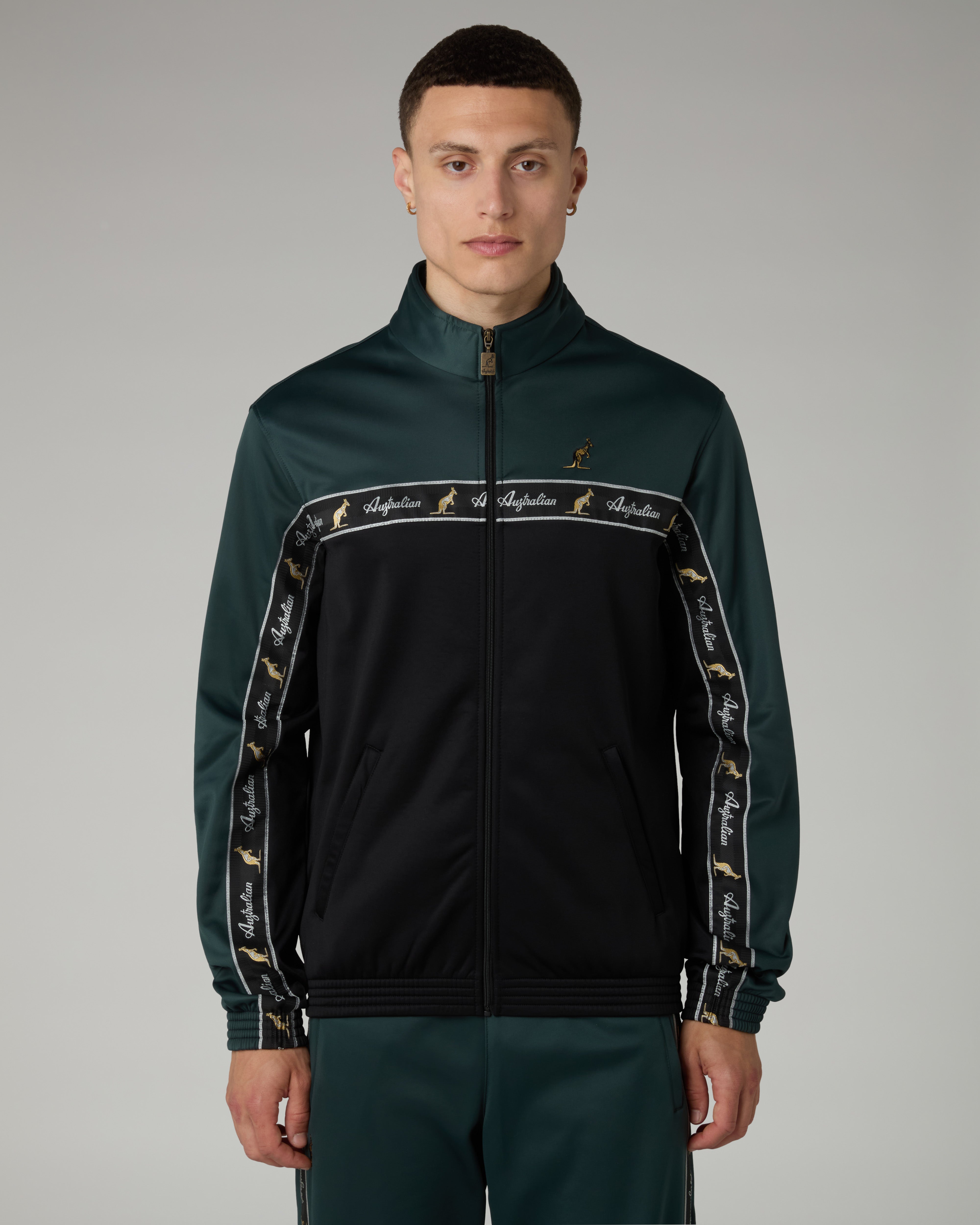 australian-duo-track-jacket-verde-bosco-giacca-acetato-full-zip image 1