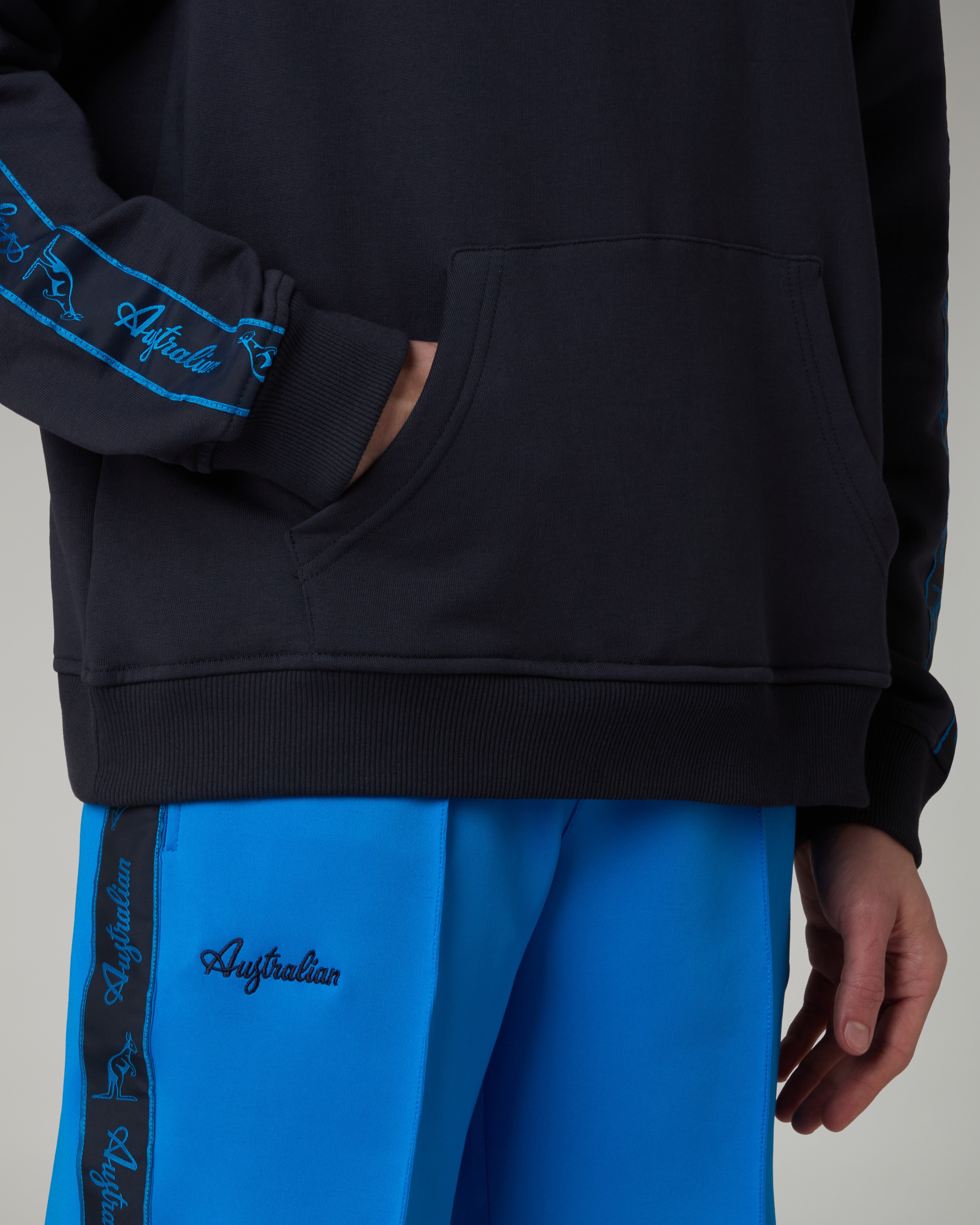 australian-tape-felpa-con-cappuccio-in-cotone-blu-navy image 5