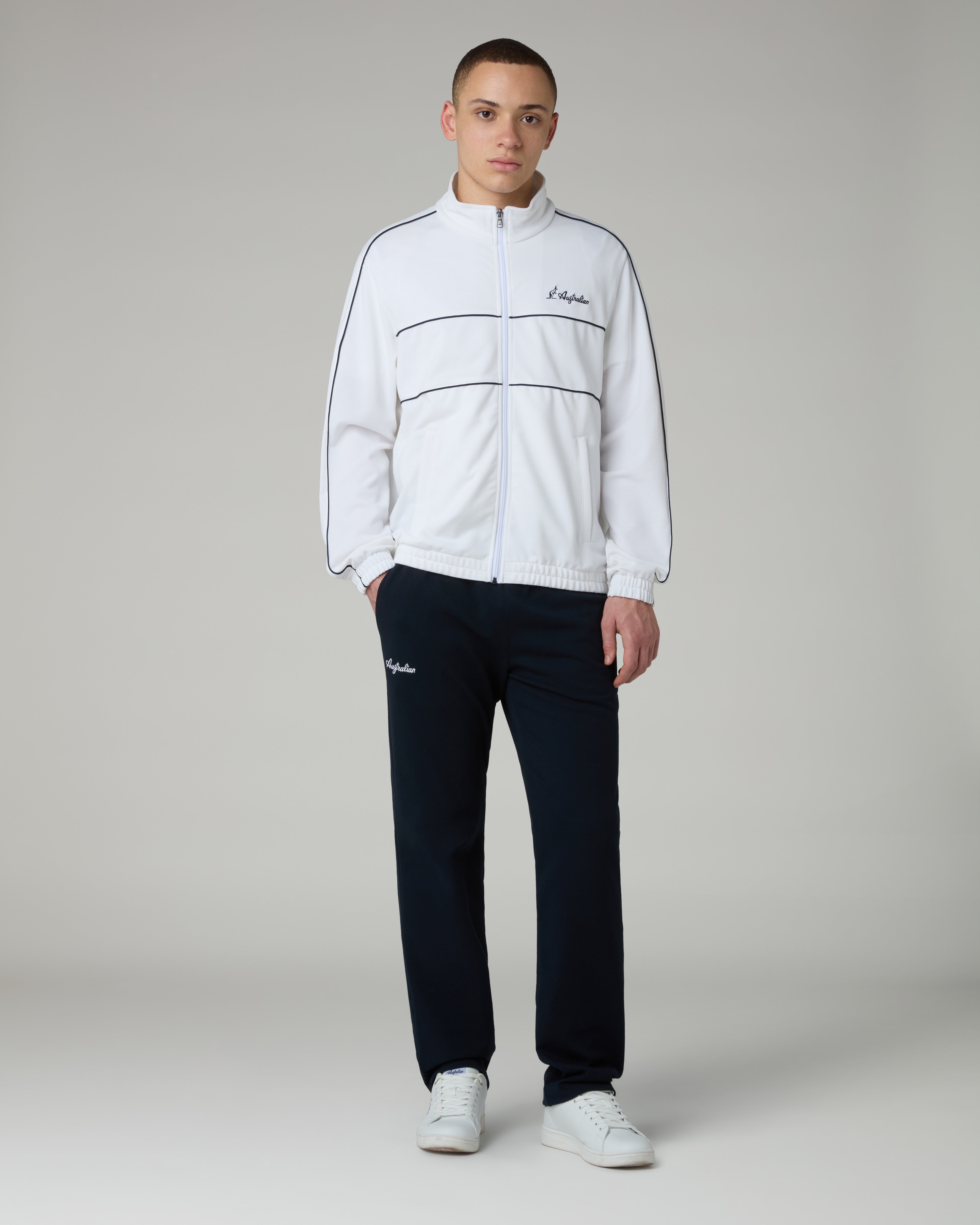 australian-mycon-tuta-piquet-bianca-giacca-pantalone image 1