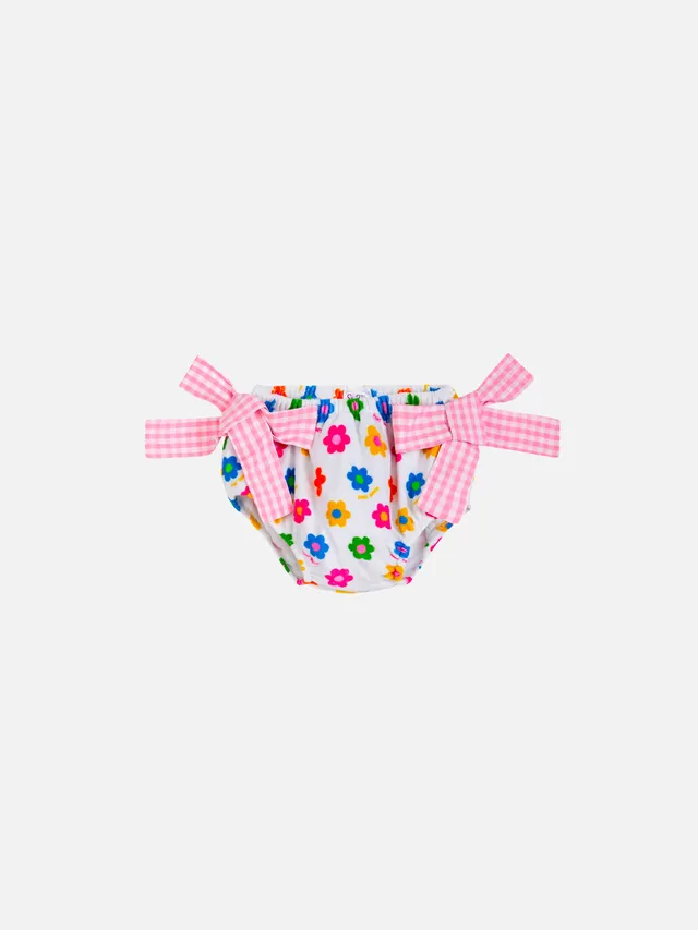 mc2-saint-barth-slip-mare-bambina-in-spugna-con-stampa-margherite-rosa image 1