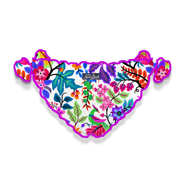 mc2-saint-barth-slip-mare-bambina-fiori-bianco-con-lacci-laterali image 2